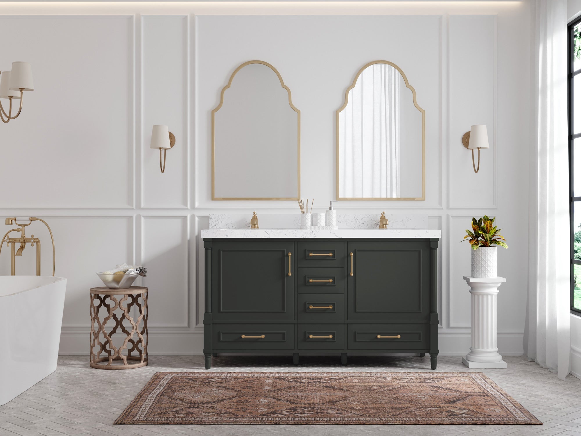 Aberdeen 60 in. W x 22 in. D Double Sink Bathroom Vanity - Willow Bath and Vanity