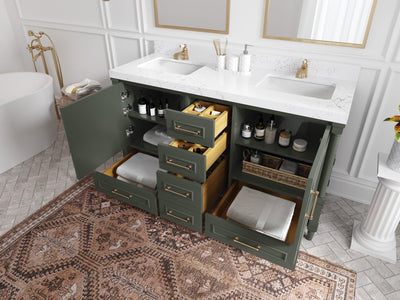 Aberdeen 60 in. W x 22 in. D Double Sink Bathroom Vanity - Willow Bath and Vanity