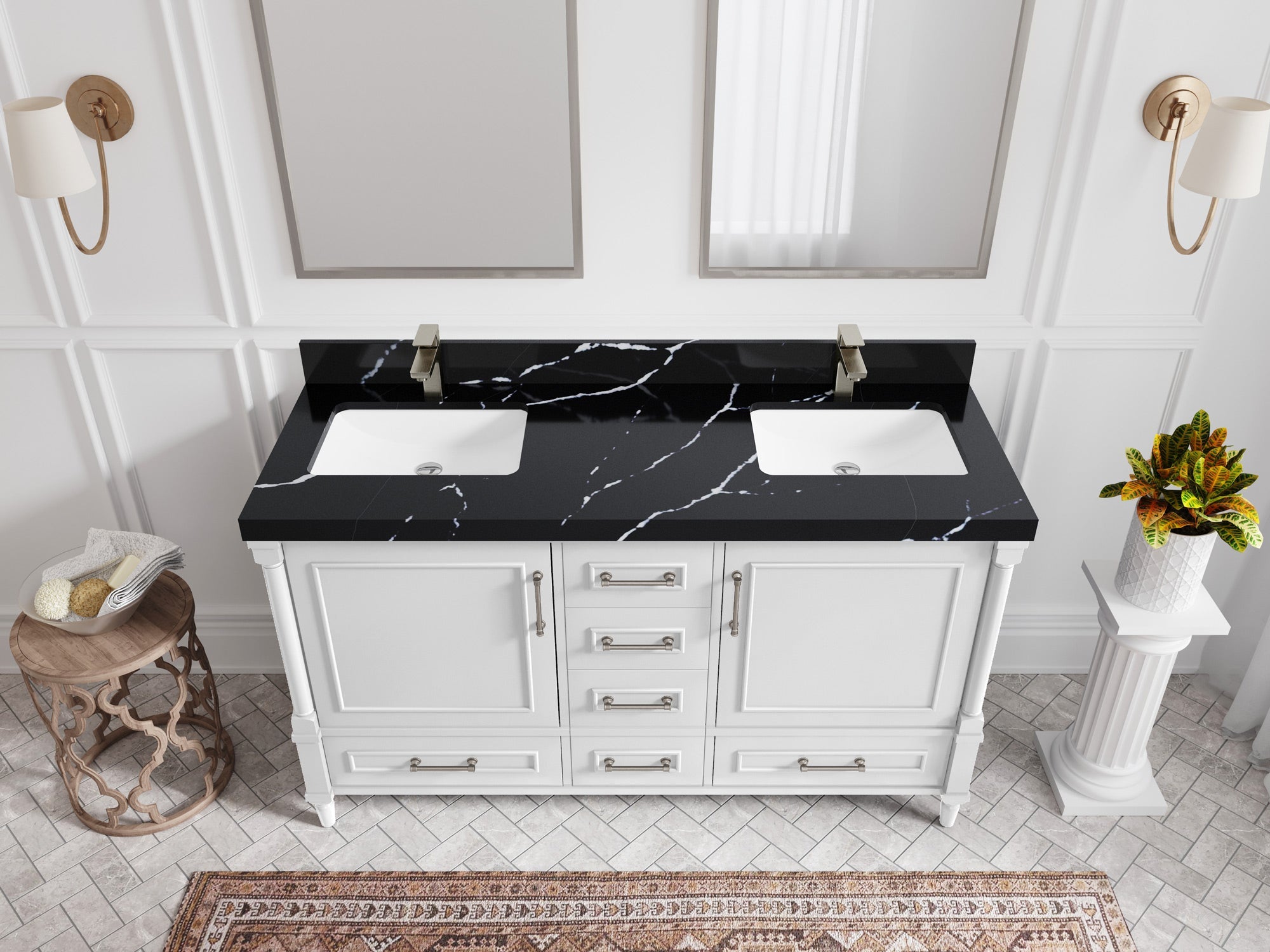 Aberdeen 60 in. W x 22 in. D Double Sink Bathroom Vanity - Willow Bath and Vanity