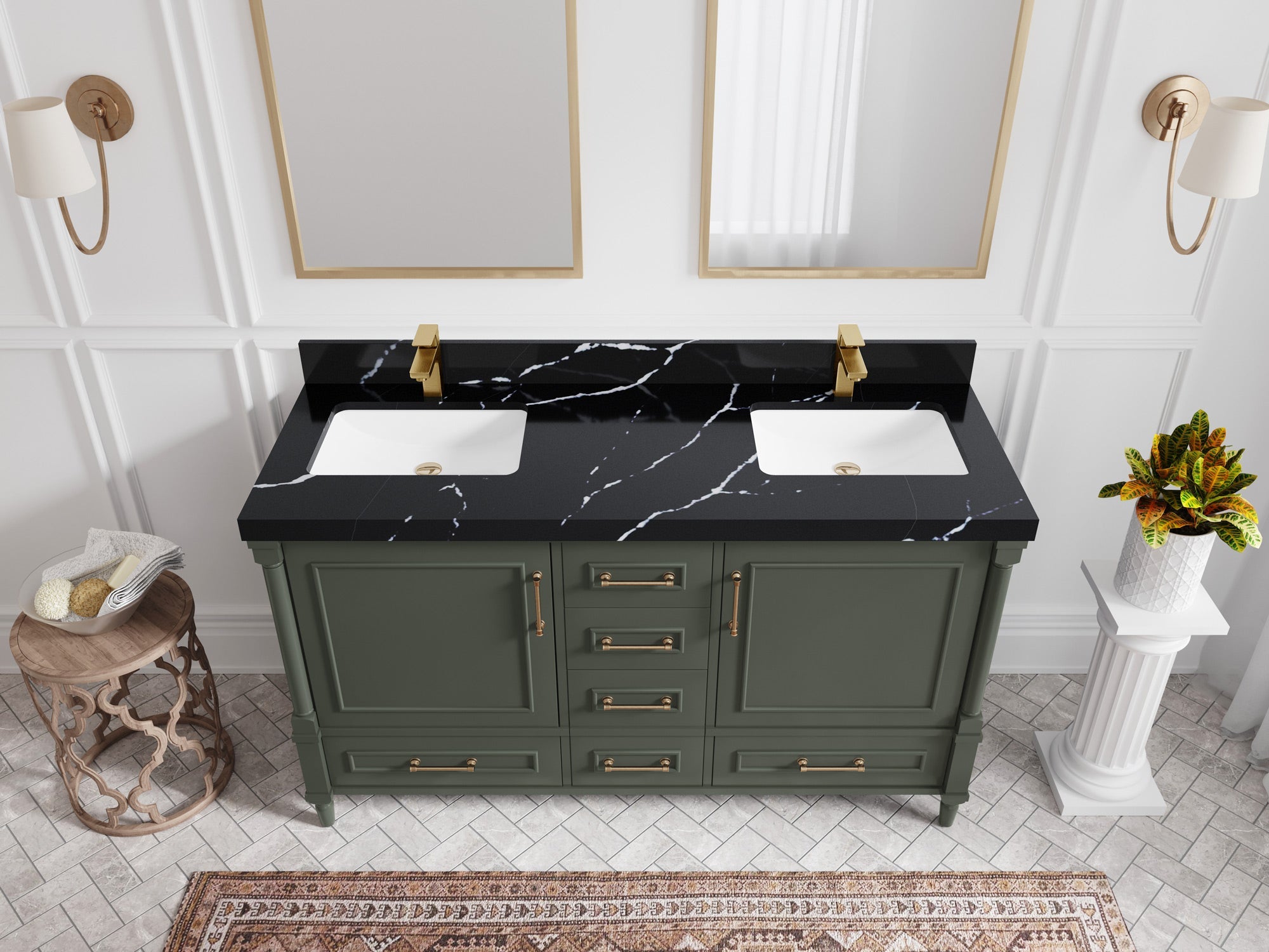 Aberdeen 60 in. W x 22 in. D Double Sink Bathroom Vanity - Willow Bath and Vanity
