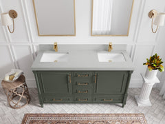 Aberdeen 60 in. W x 22 in. D Double Sink Bathroom Vanity - photo 9
