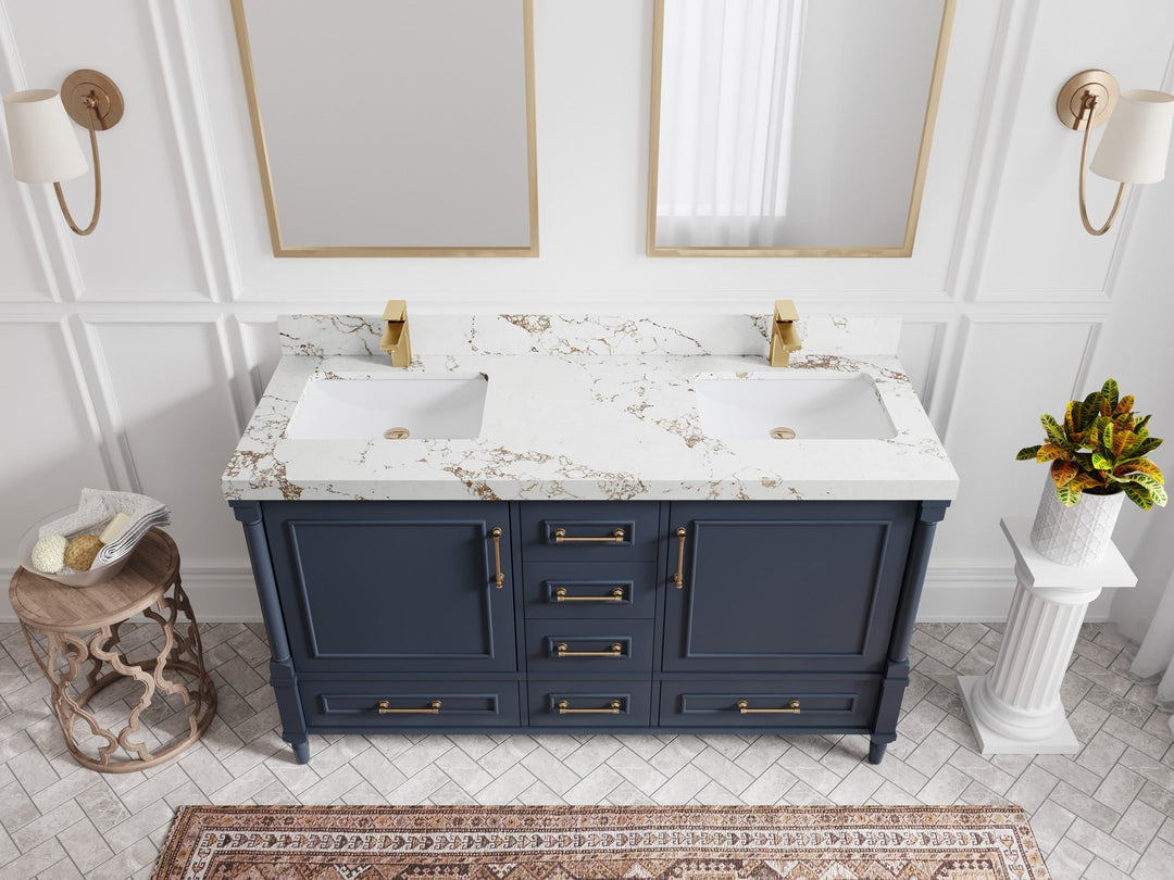 Aberdeen 60 in. W x 22 in. D Double Sink Bathroom Vanity - Willow Bath and Vanity