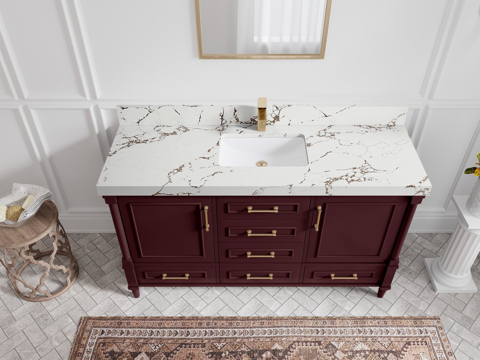 Aberdeen 60 in. W x 22 in. D Single Sink Bathroom Vanity - Willow Bath and Vanity