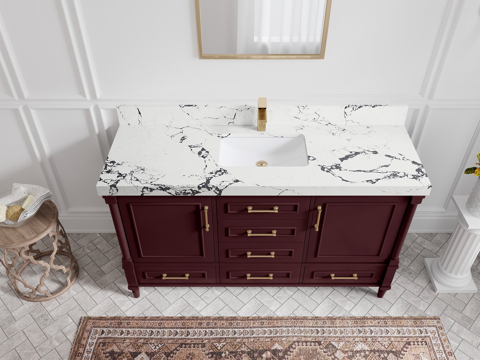 Aberdeen 60 in. W x 22 in. D Single Sink Bathroom Vanity - Willow Bath and Vanity