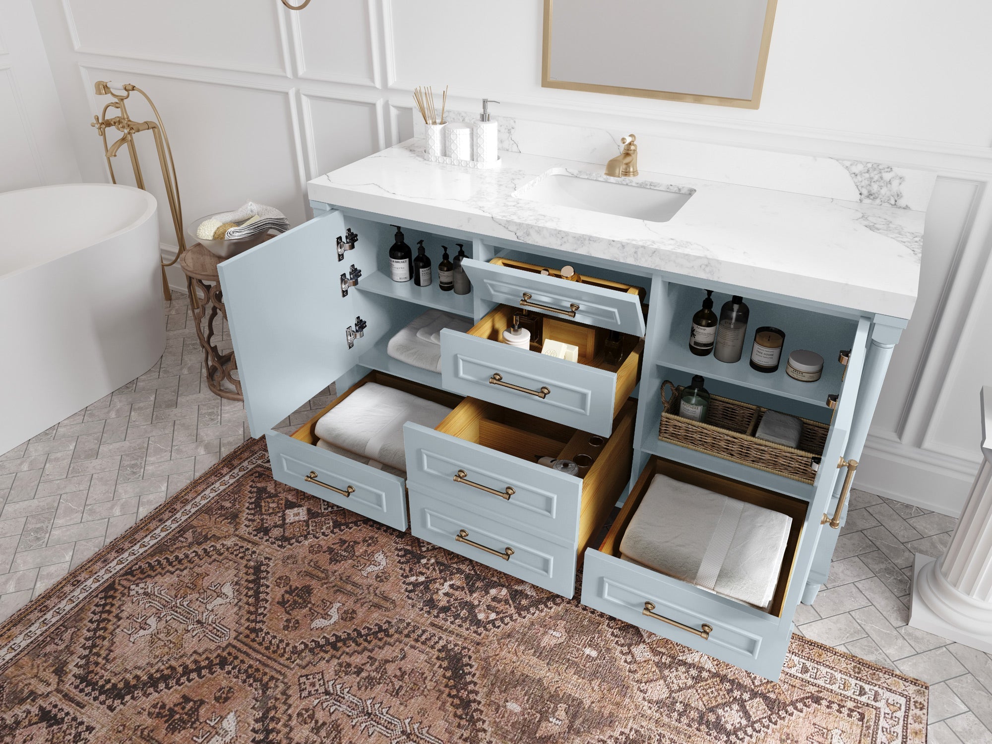 Aberdeen 60 in. W x 22 in. D Single Sink Bathroom Vanity - Willow Bath and Vanity