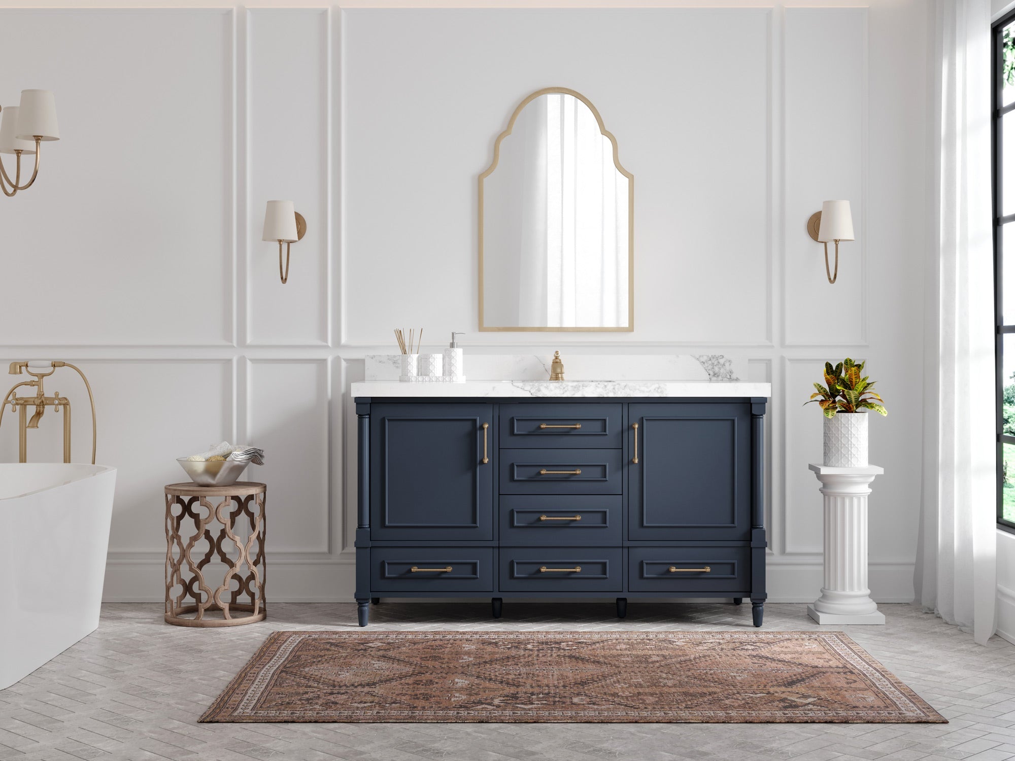 Aberdeen 60 in. W x 22 in. D Single Sink Bathroom Vanity - Willow Bath and Vanity