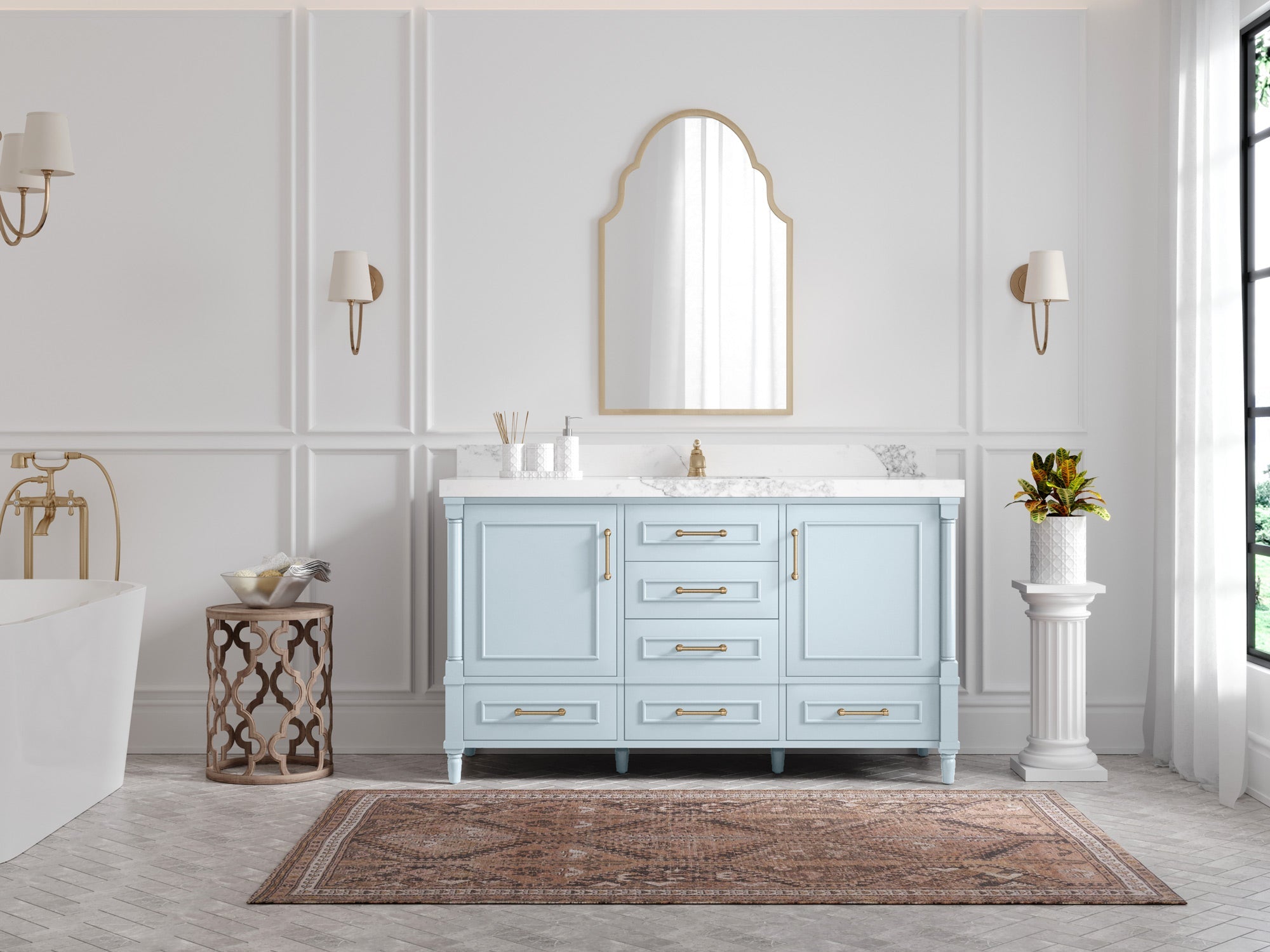 Aberdeen 60 in. W x 22 in. D Single Sink Bathroom Vanity - Willow Bath and Vanity