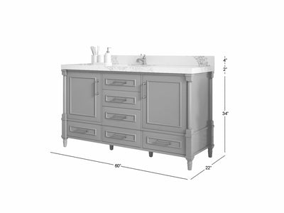 Aberdeen 60 in. W x 22 in. D Single Sink Bathroom Vanity - Willow Bath and Vanity