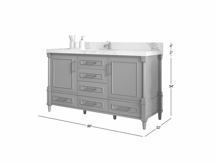 Aberdeen 60 in. W x 22 in. D Single Sink Bathroom Vanity - photo 1