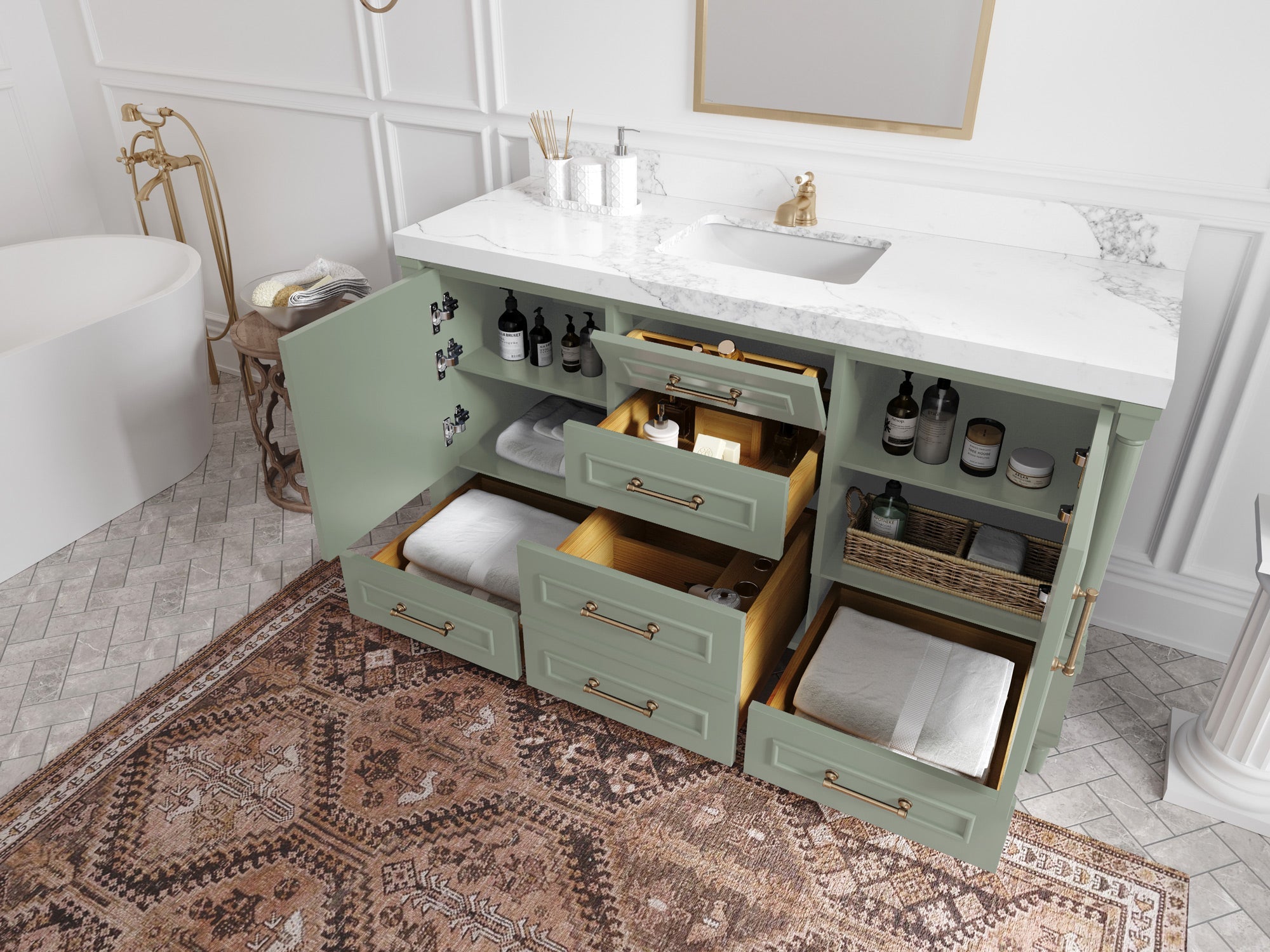 Aberdeen 60 in. W x 22 in. D Single Sink Bathroom Vanity - Willow Bath and Vanity