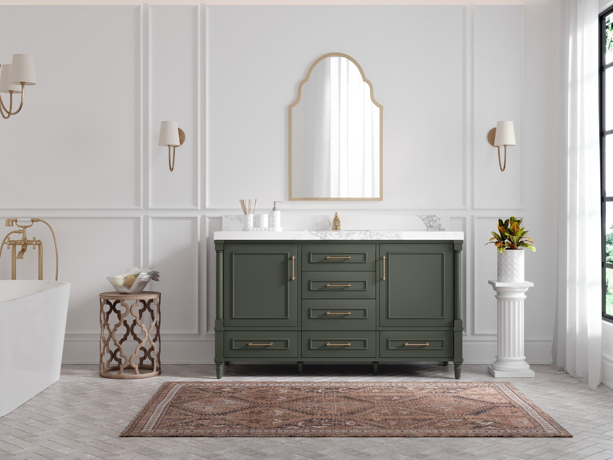 Aberdeen 60 in. W x 22 in. D Single Sink Bathroom Vanity - Willow Bath and Vanity