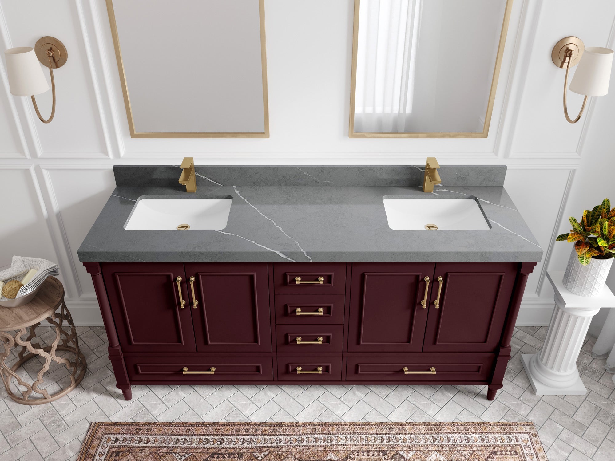 Aberdeen 72 in. W x 22 in. D Double Sink Bathroom Vanity - Willow Bath and Vanity