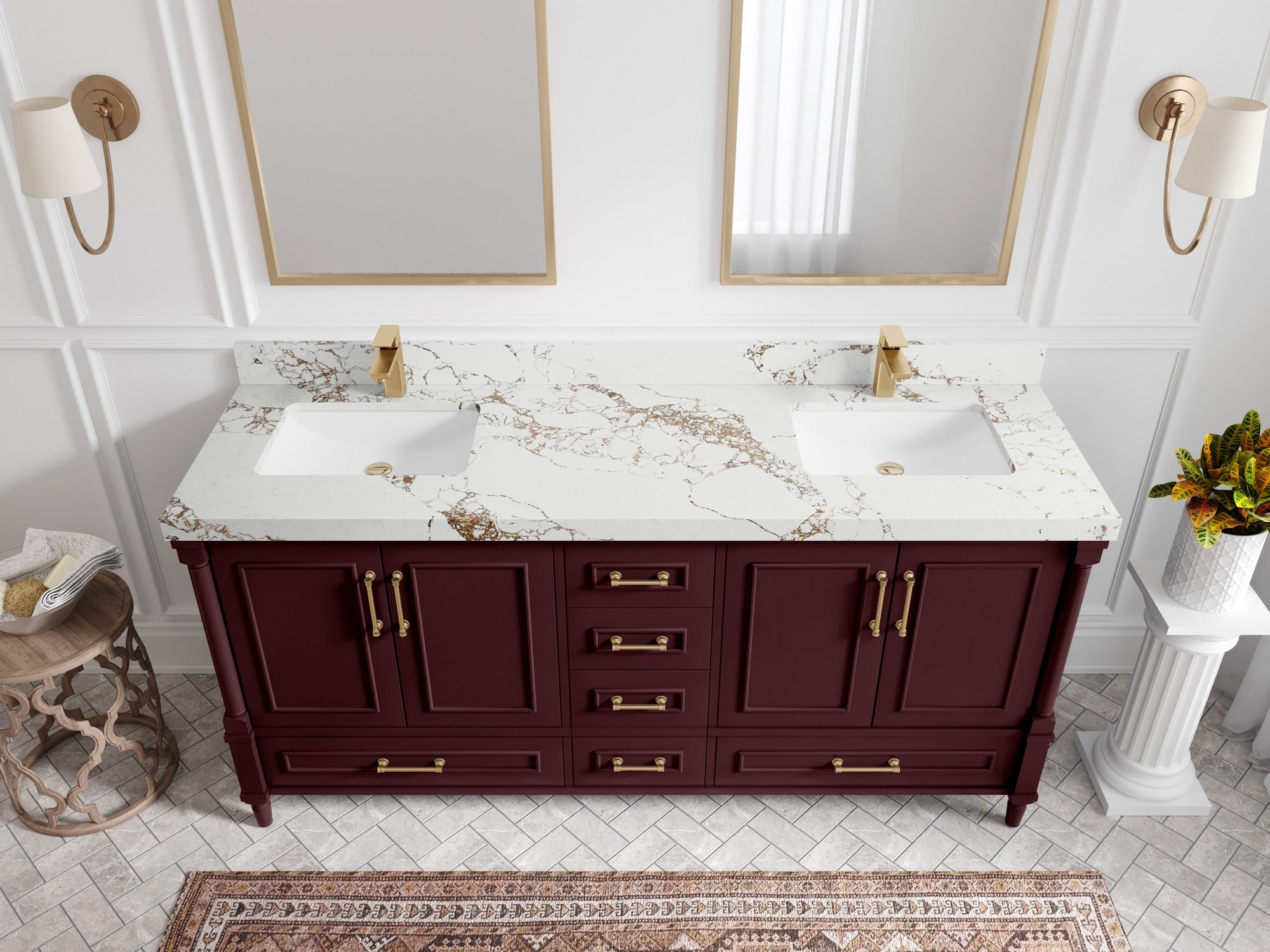 Aberdeen 72 in. W x 22 in. D Double Sink Bathroom Vanity - Willow Bath and Vanity