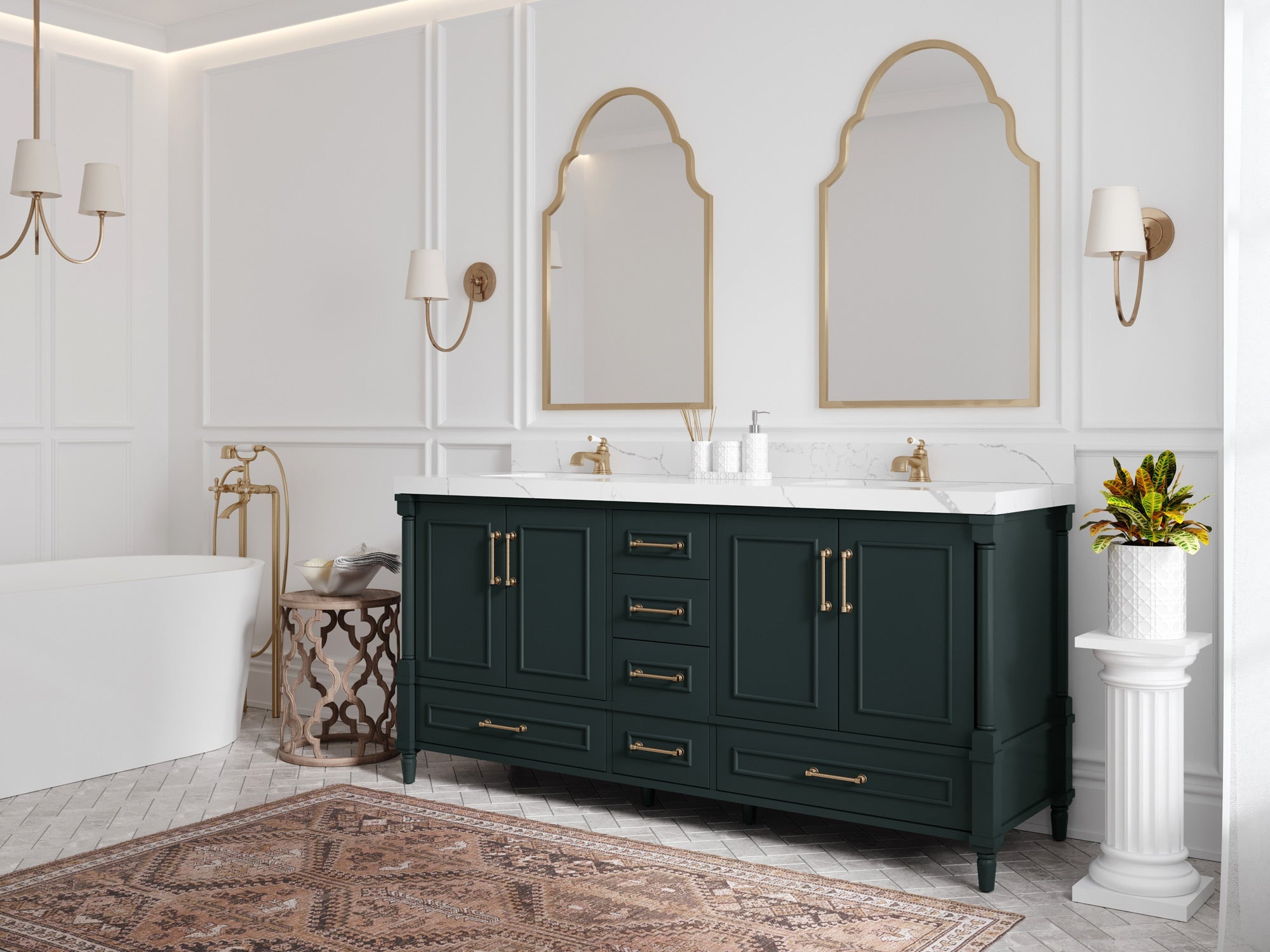 Aberdeen 72 in. W x 22 in. D Double Sink Bathroom Vanity - Willow Bath and Vanity