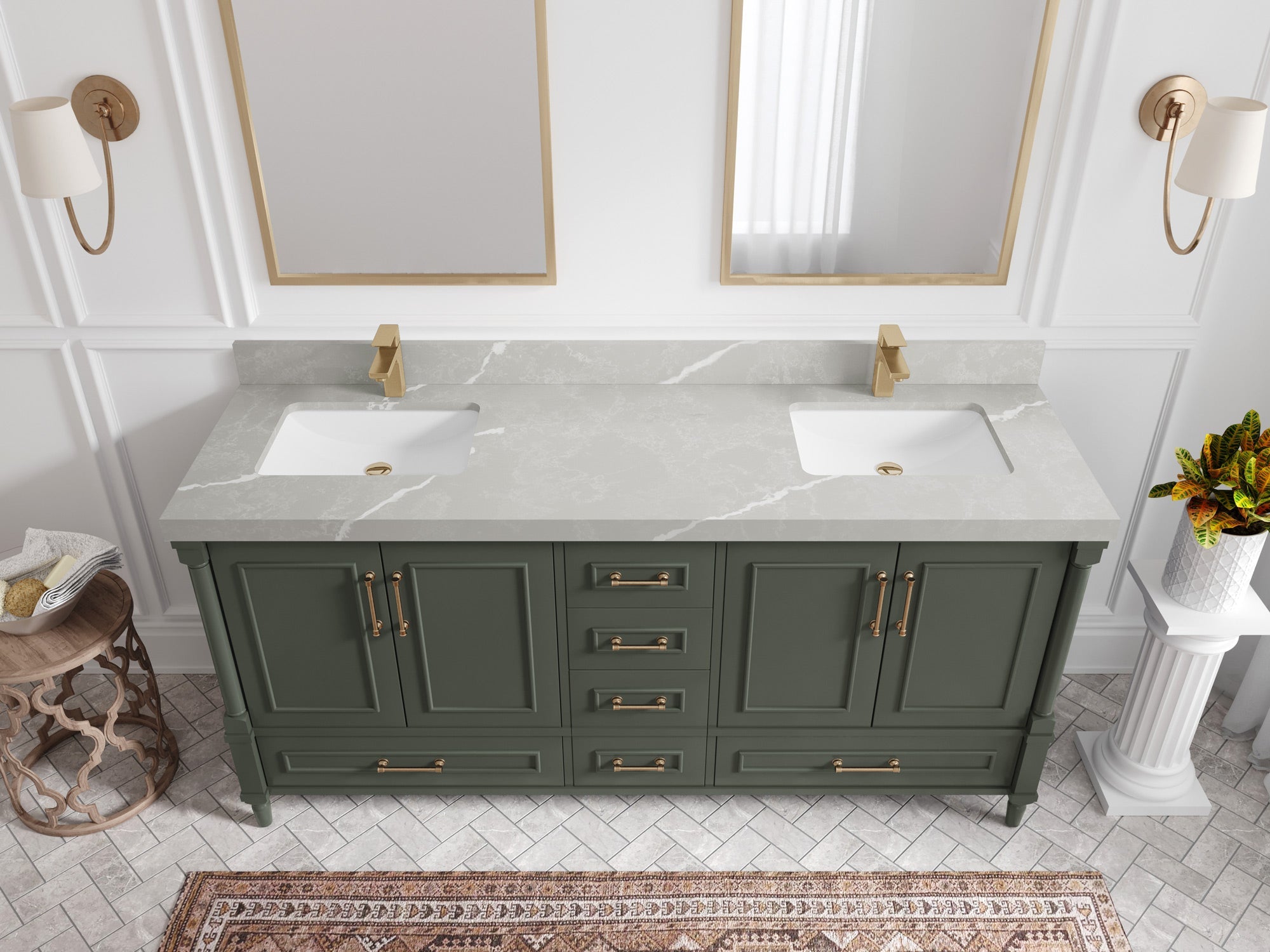 Aberdeen 72 in. W x 22 in. D Double Sink Bathroom Vanity - Willow Bath and Vanity