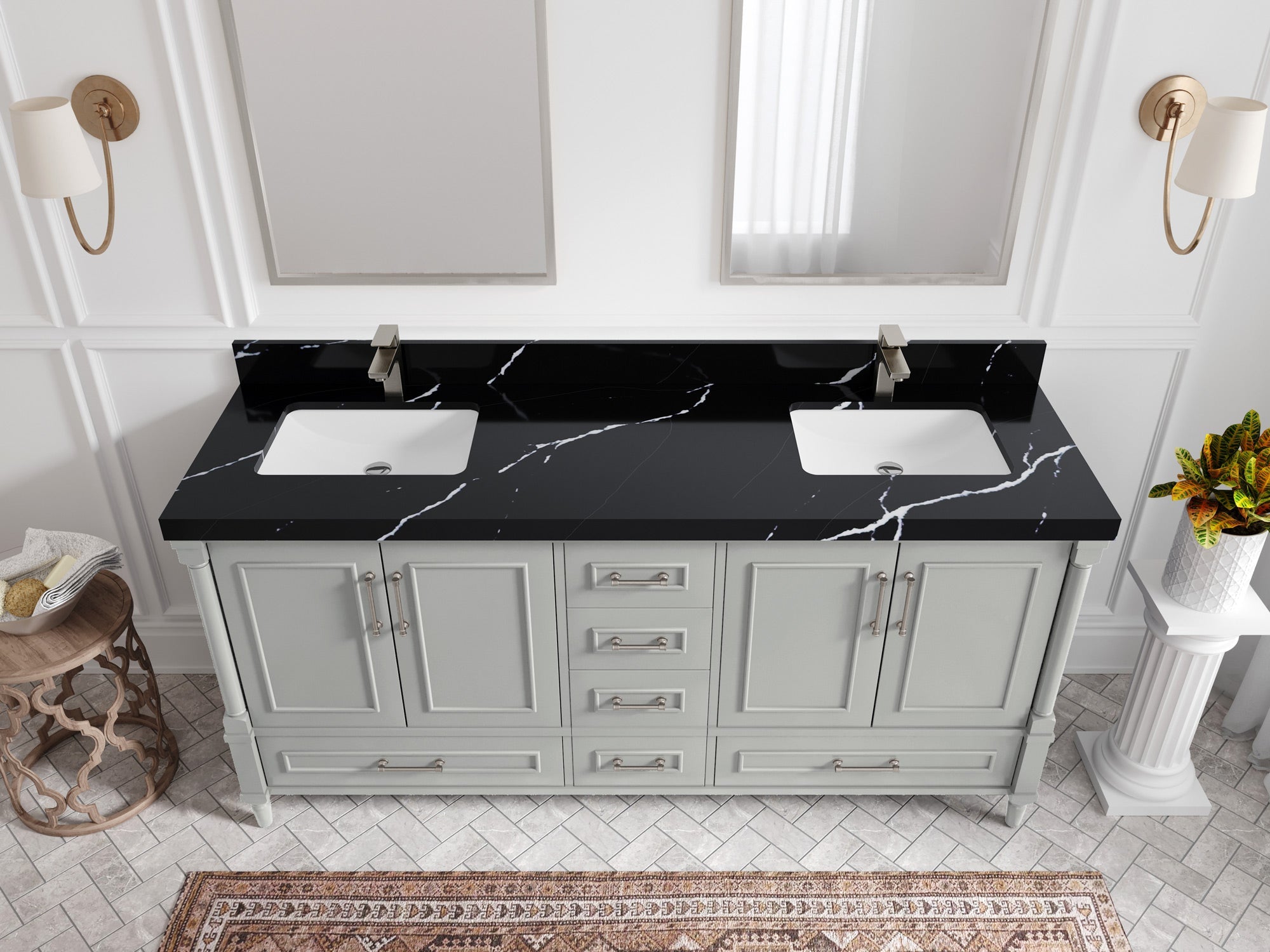 Aberdeen 72 in. W x 22 in. D Double Sink Bathroom Vanity - Willow Bath and Vanity