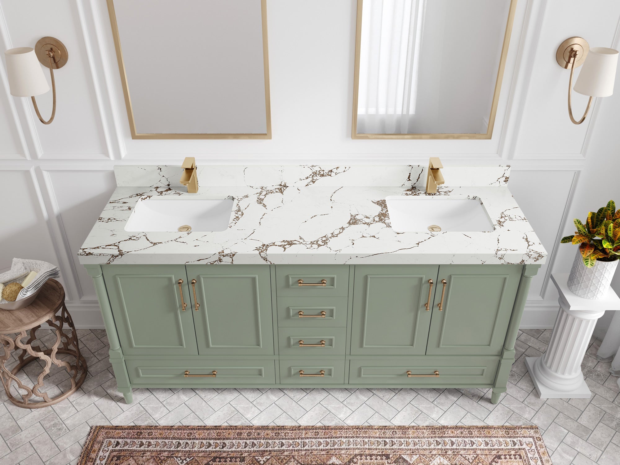 Aberdeen 72 in. W x 22 in. D Double Sink Bathroom Vanity - Willow Bath and Vanity