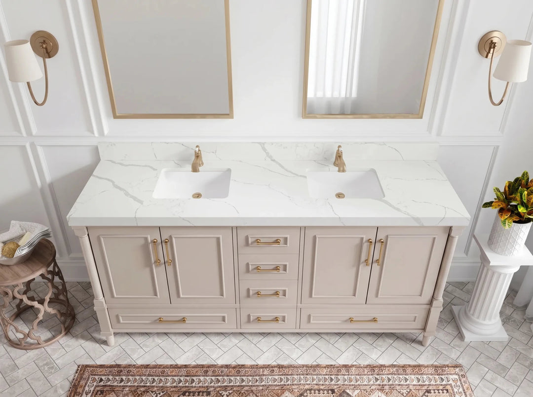 Aberdeen 72 in. W x 22 in. D Double Sink Bathroom Vanity | 
              
                Pink
                
                  
             - ABD_PNK_BRS_72D - photo №2