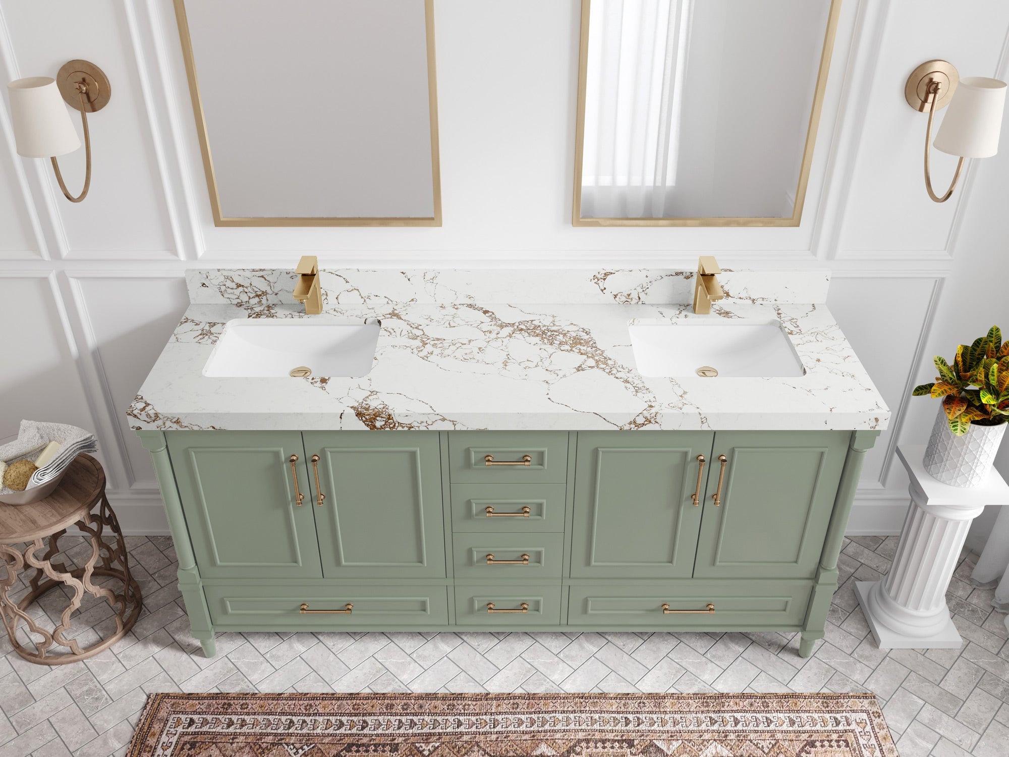 Aberdeen 72 in. W x 22 in. D Double Sink Bathroom Vanity - Willow Bath and Vanity