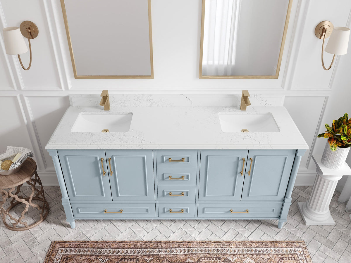 Aberdeen 72 in. W x 22 in. D Double Sink Bathroom Vanity - Willow Bath and Vanity