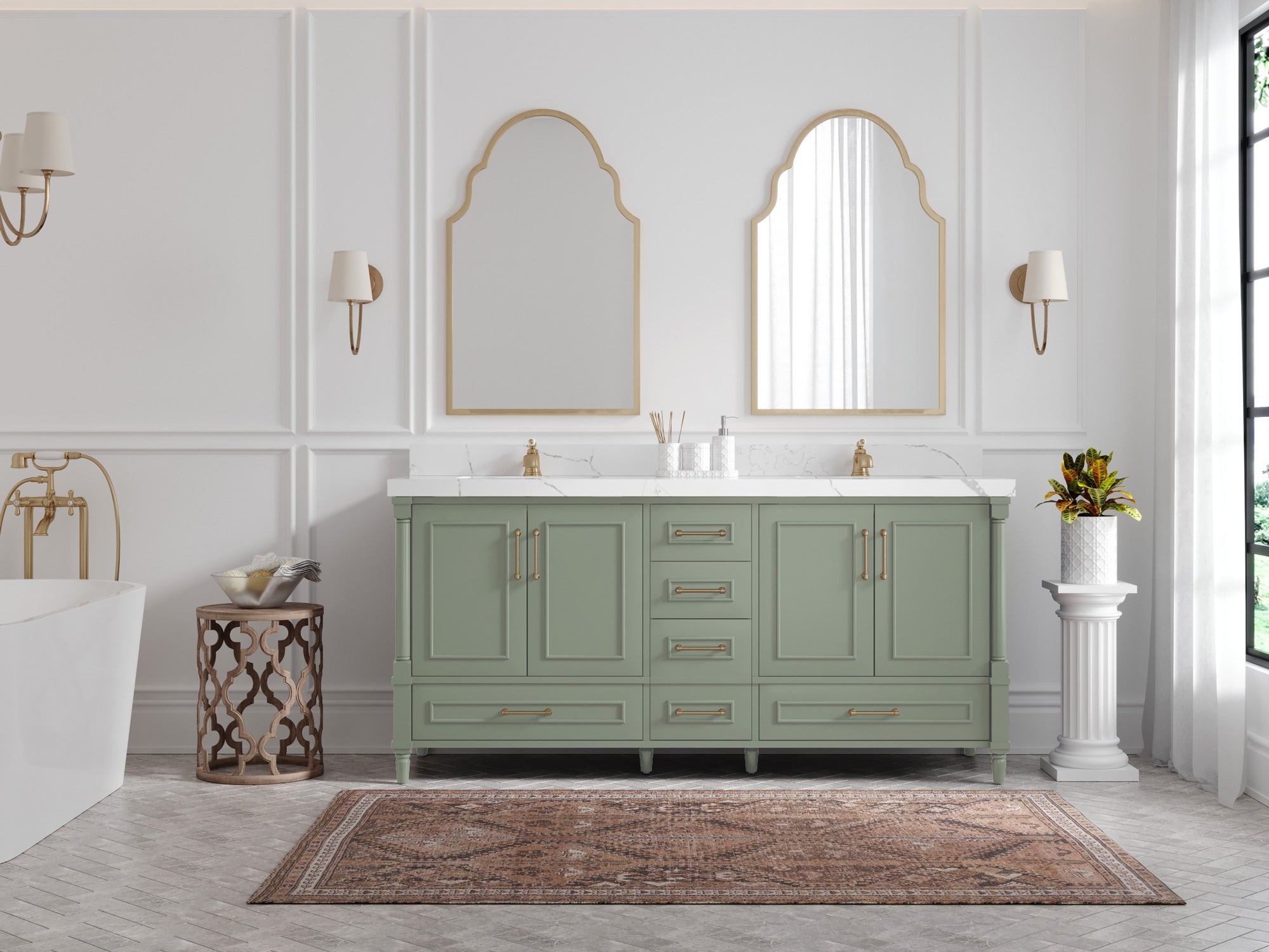 Aberdeen 72 in. W x 22 in. D Double Sink Bathroom Vanity - Willow Bath and Vanity