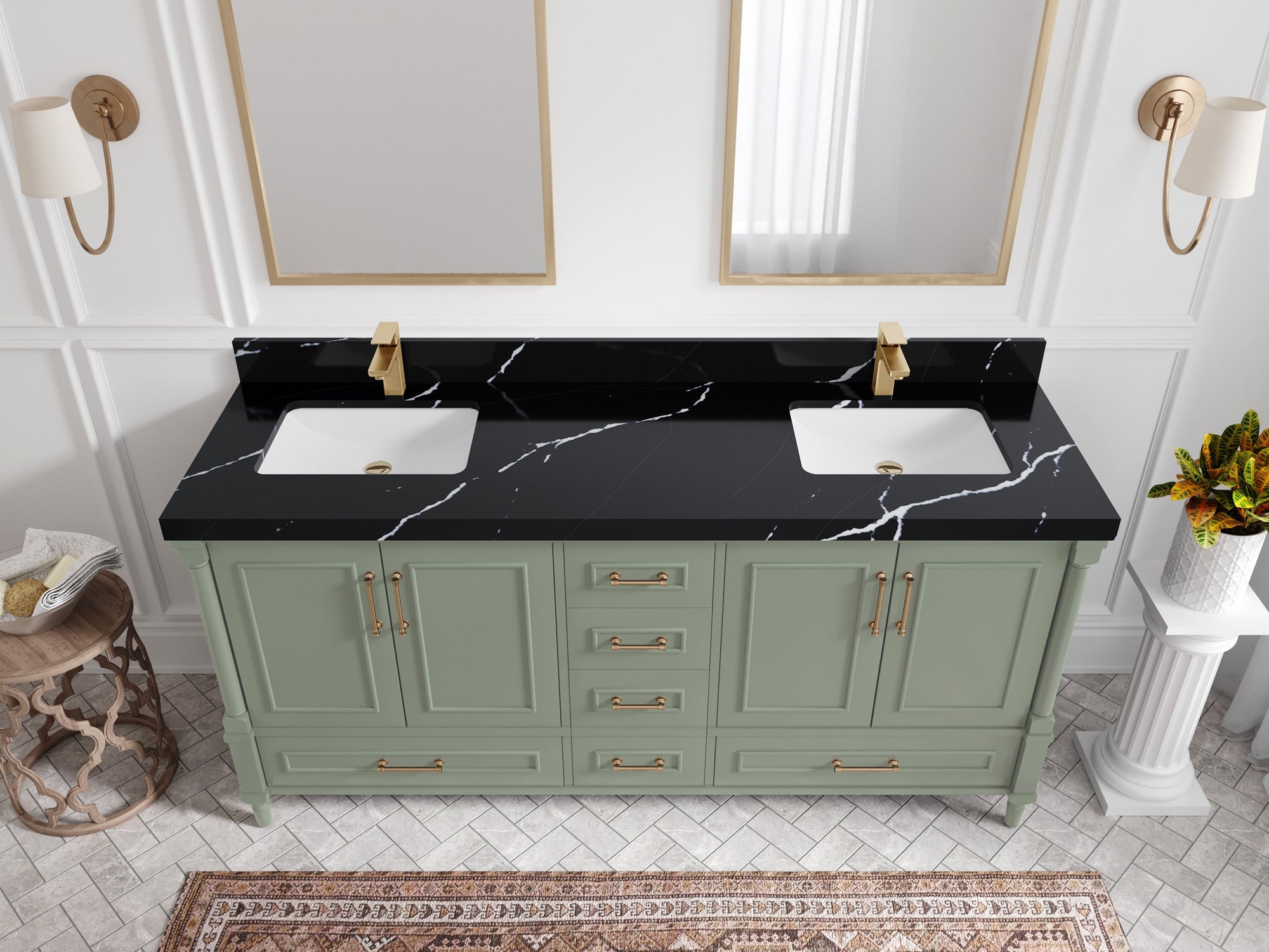 Aberdeen 72 in. W x 22 in. D Double Sink Bathroom Vanity - Willow Bath and Vanity