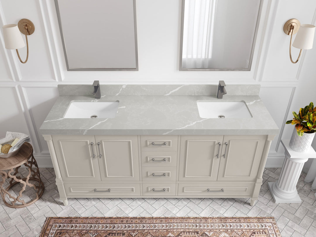 Aberdeen 72 in. W x 22 in. D Double Sink Bathroom Vanity - Willow Bath and Vanity