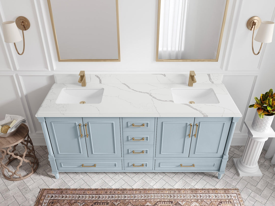 Aberdeen 72 in. W x 22 in. D Double Sink Bathroom Vanity - Willow Bath and Vanity