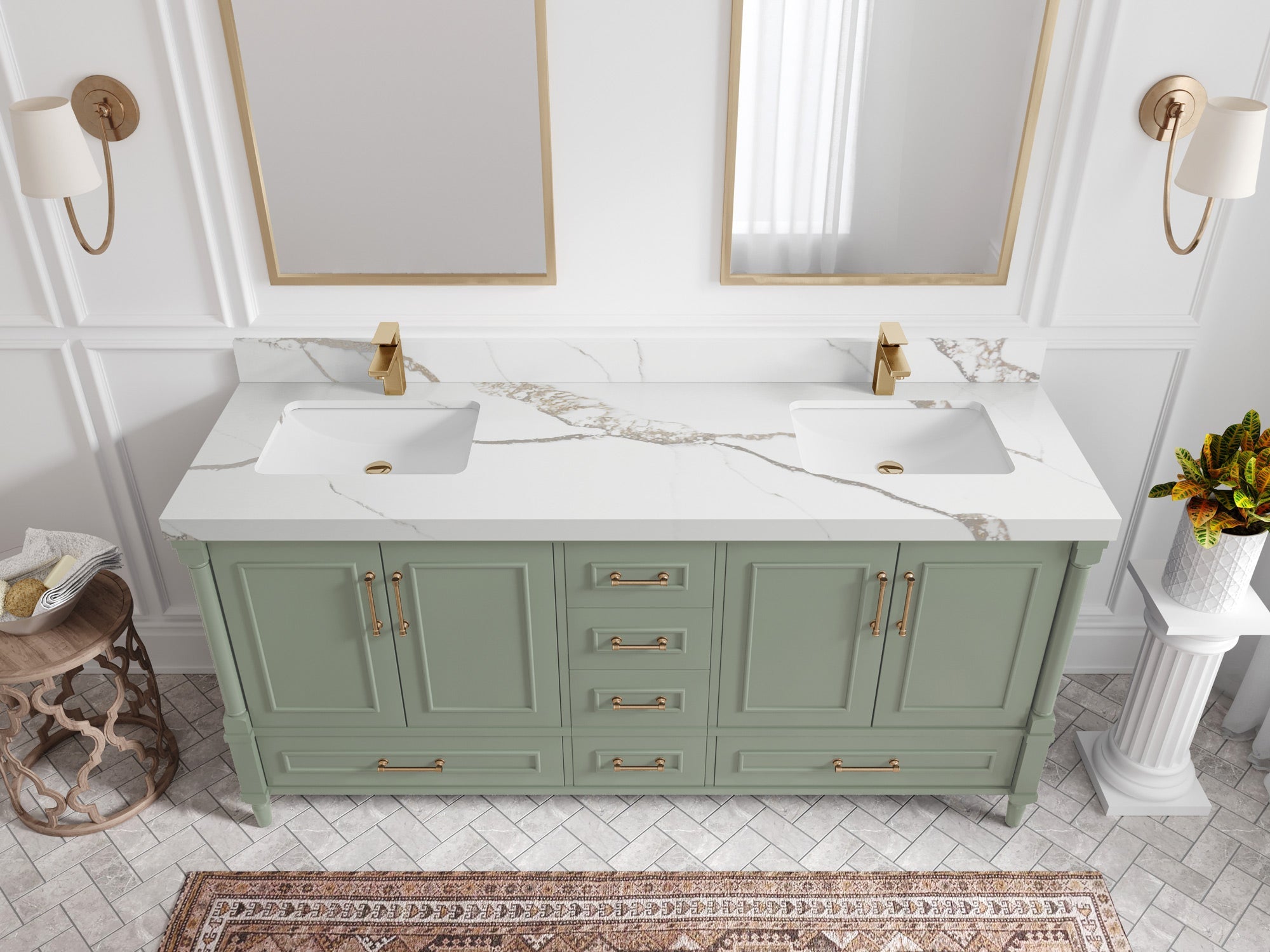 Aberdeen 72 in. W x 22 in. D Double Sink Bathroom Vanity - Willow Bath and Vanity