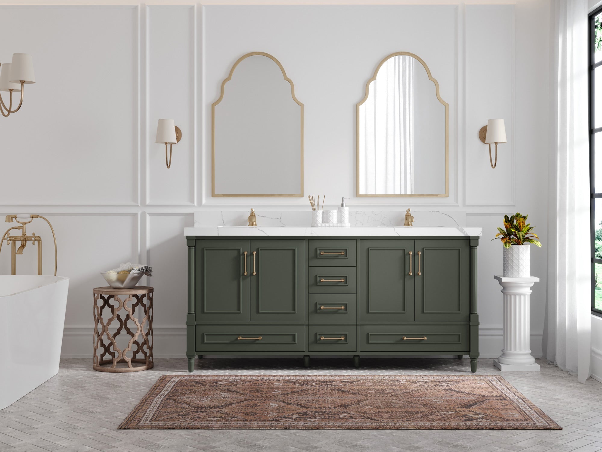 Aberdeen 72 in. W x 22 in. D Double Sink Bathroom Vanity - Willow Bath and Vanity