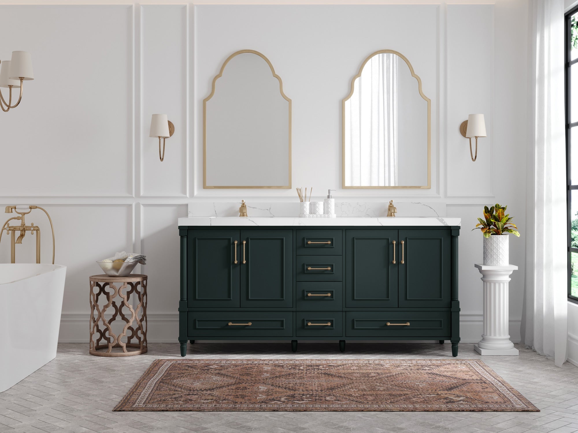 Aberdeen 72 in. W x 22 in. D Double Sink Bathroom Vanity - Willow Bath and Vanity