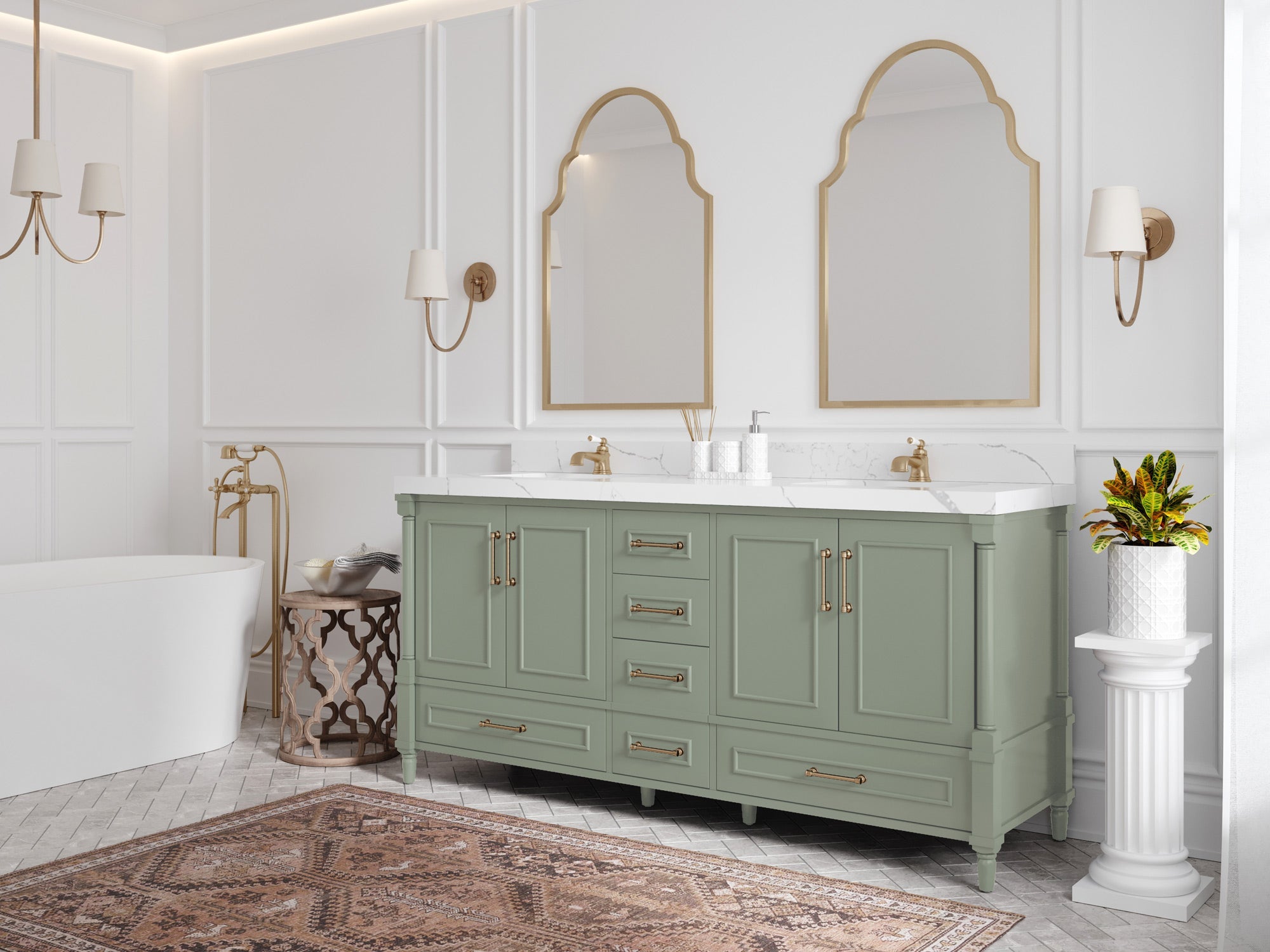Aberdeen 72 in. W x 22 in. D Double Sink Bathroom Vanity - Willow Bath and Vanity