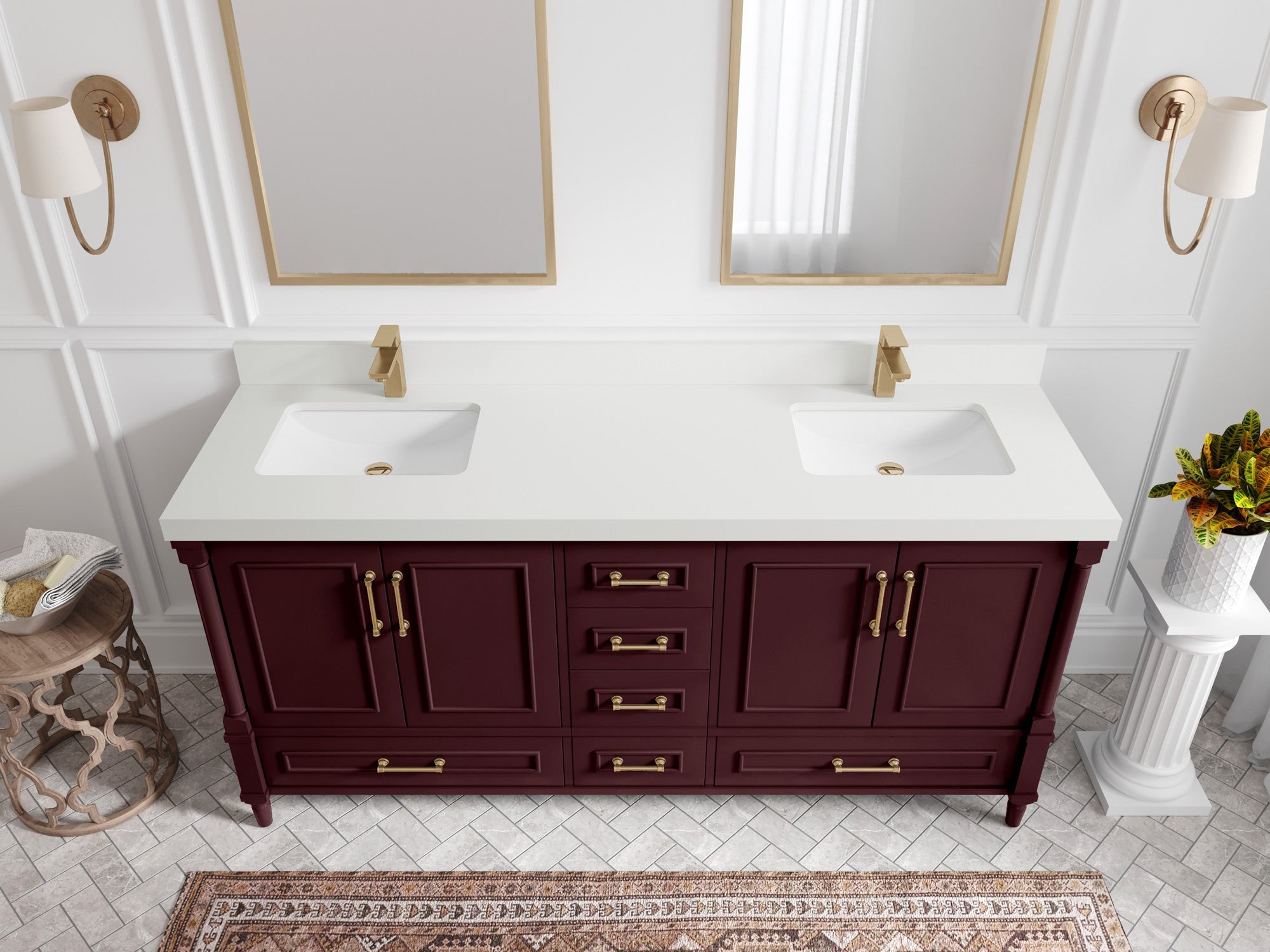 Aberdeen 72 in. W x 22 in. D Double Sink Bathroom Vanity - Willow Bath and Vanity