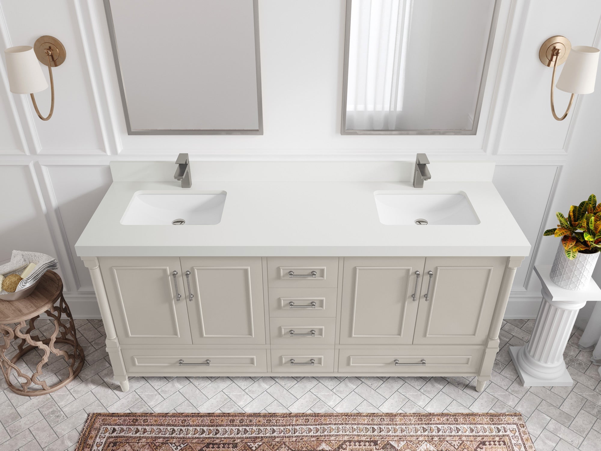 Aberdeen 72 in. W x 22 in. D Double Sink Bathroom Vanity - Willow Bath and Vanity