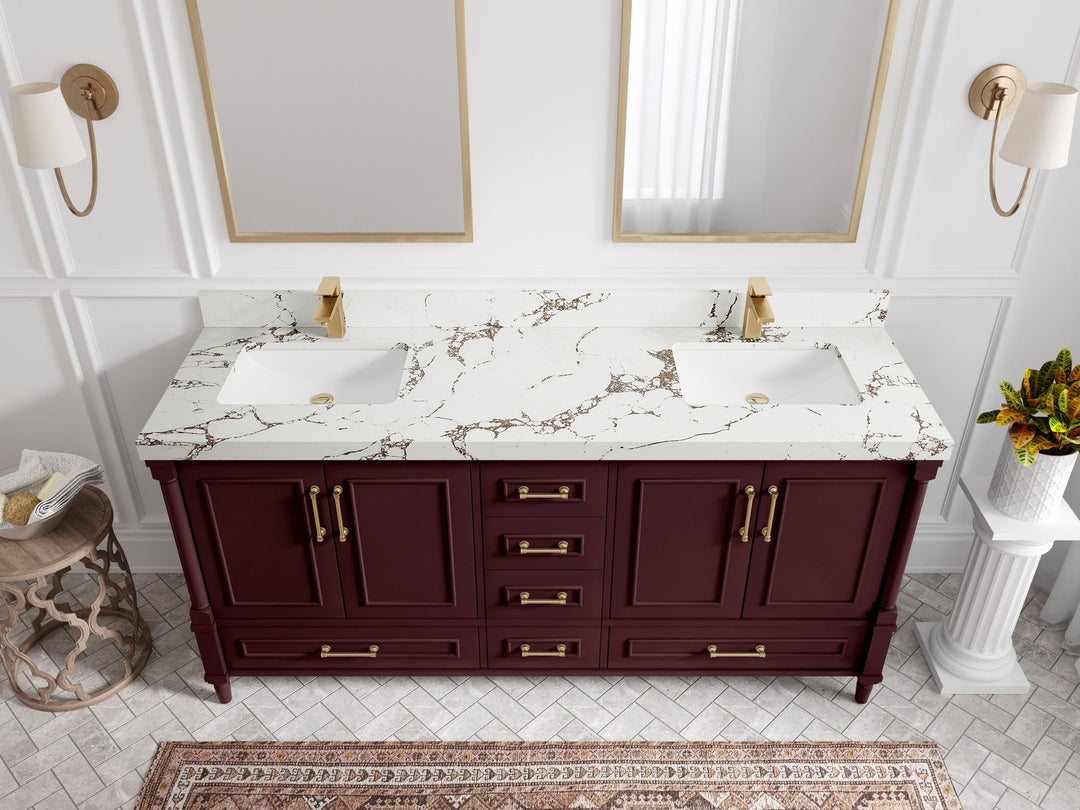Aberdeen 72 in. W x 22 in. D Double Sink Bathroom Vanity - Willow Bath and Vanity
