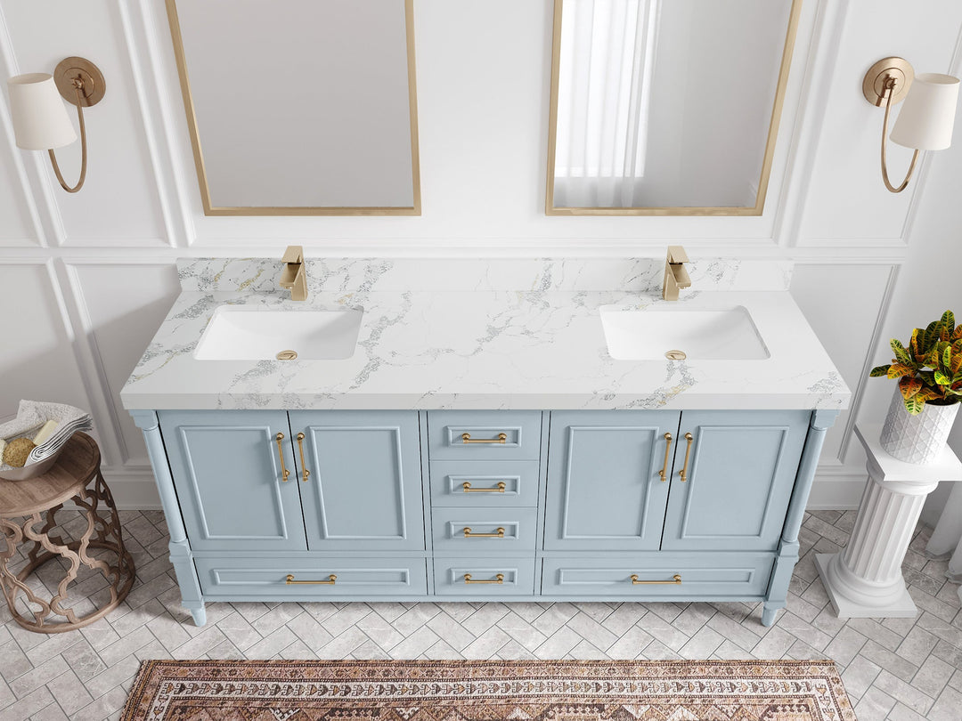 Aberdeen 72 in. W x 22 in. D Double Sink Bathroom Vanity - Willow Bath and Vanity