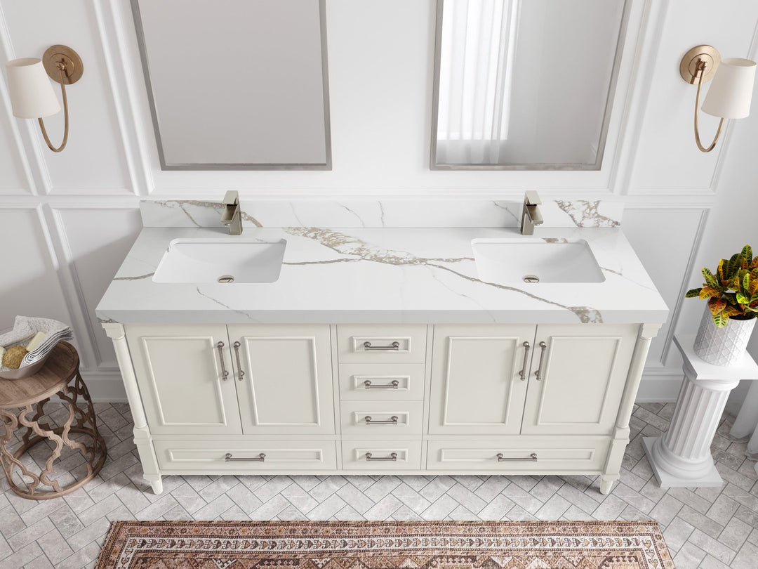 Aberdeen 72 in. W x 22 in. D Double Sink Bathroom Vanity - Willow Bath and Vanity