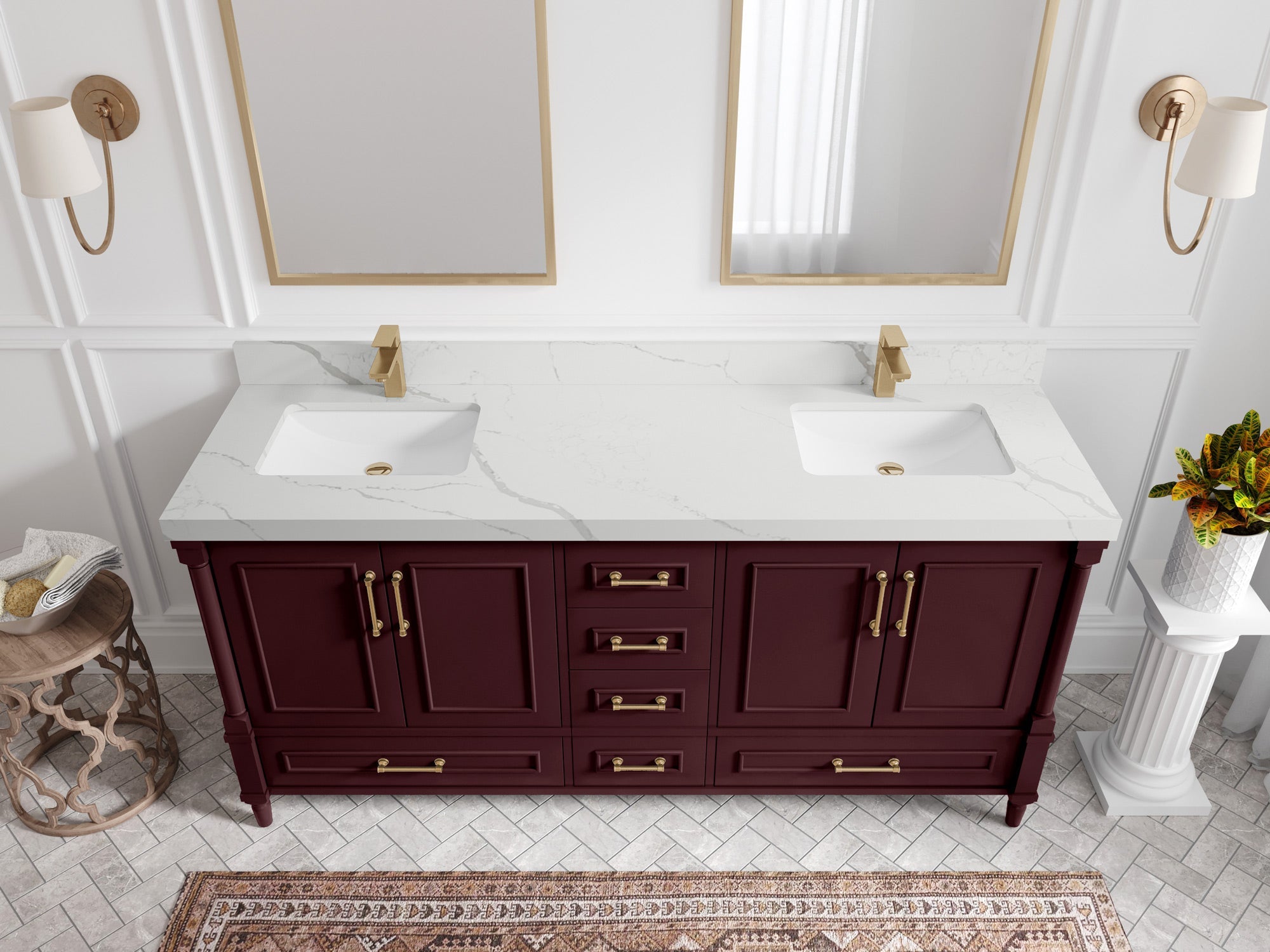 Aberdeen 72 in. W x 22 in. D Double Sink Bathroom Vanity - Willow Bath and Vanity