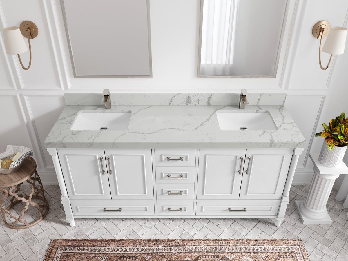 Aberdeen 72 in. W x 22 in. D Double Sink Bathroom Vanity - Willow Bath and Vanity
