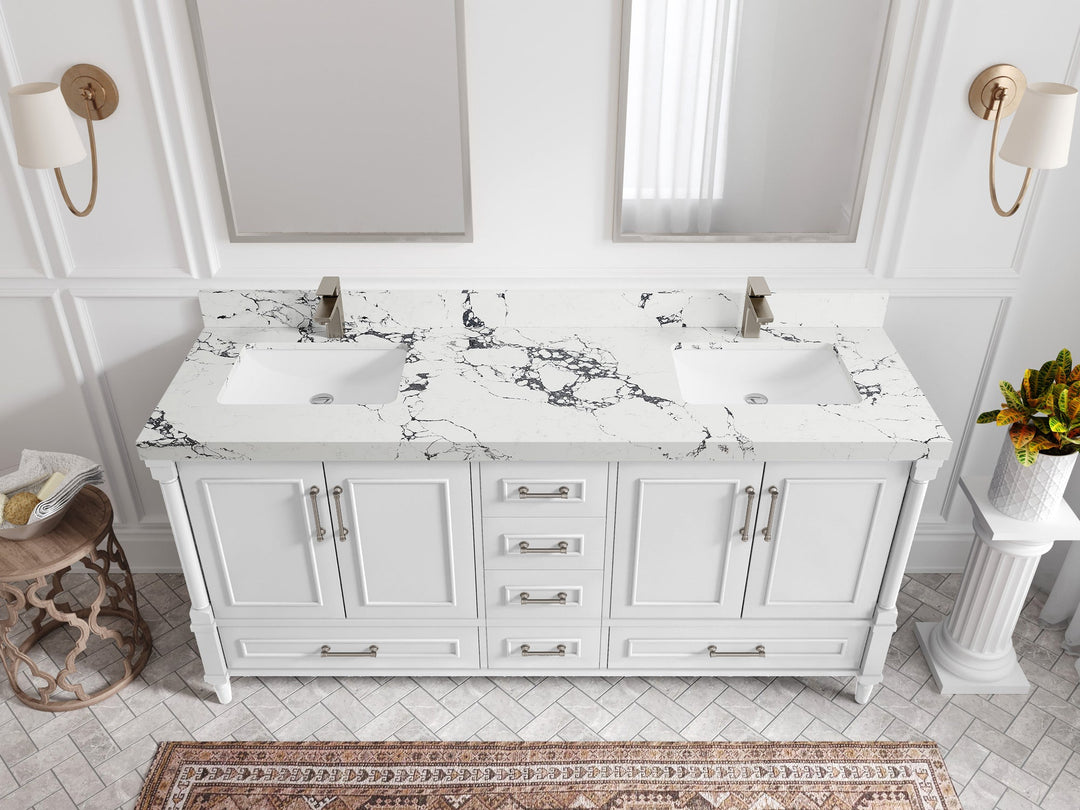 Aberdeen 72 in. W x 22 in. D Double Sink Bathroom Vanity - Willow Bath and Vanity