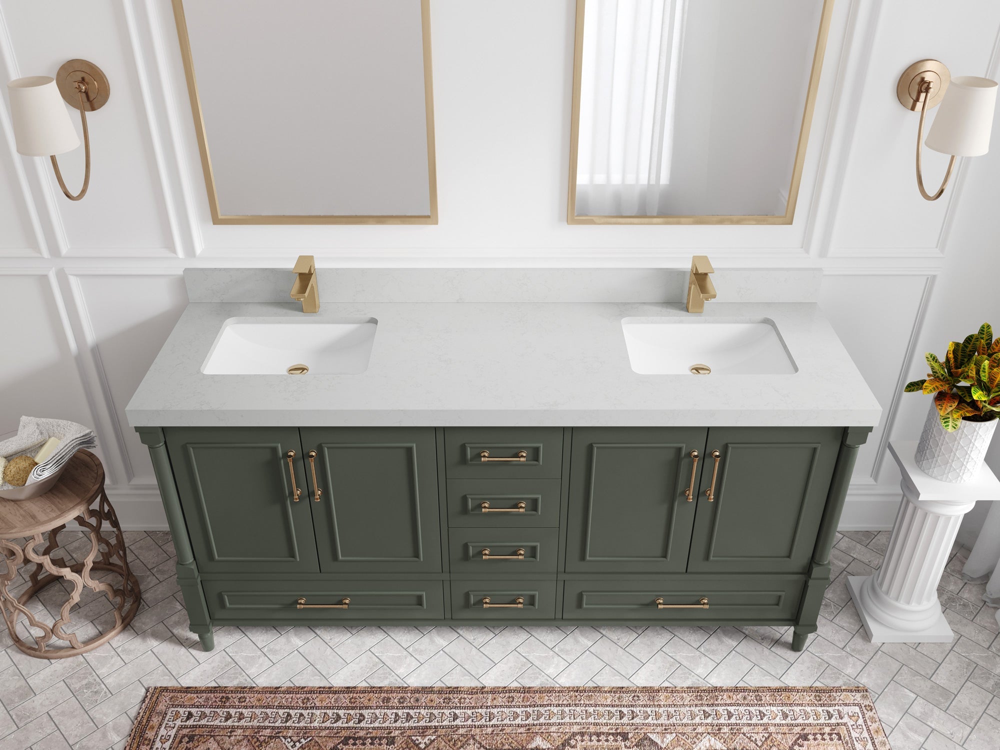 Aberdeen 72 in. W x 22 in. D Double Sink Bathroom Vanity - Willow Bath and Vanity