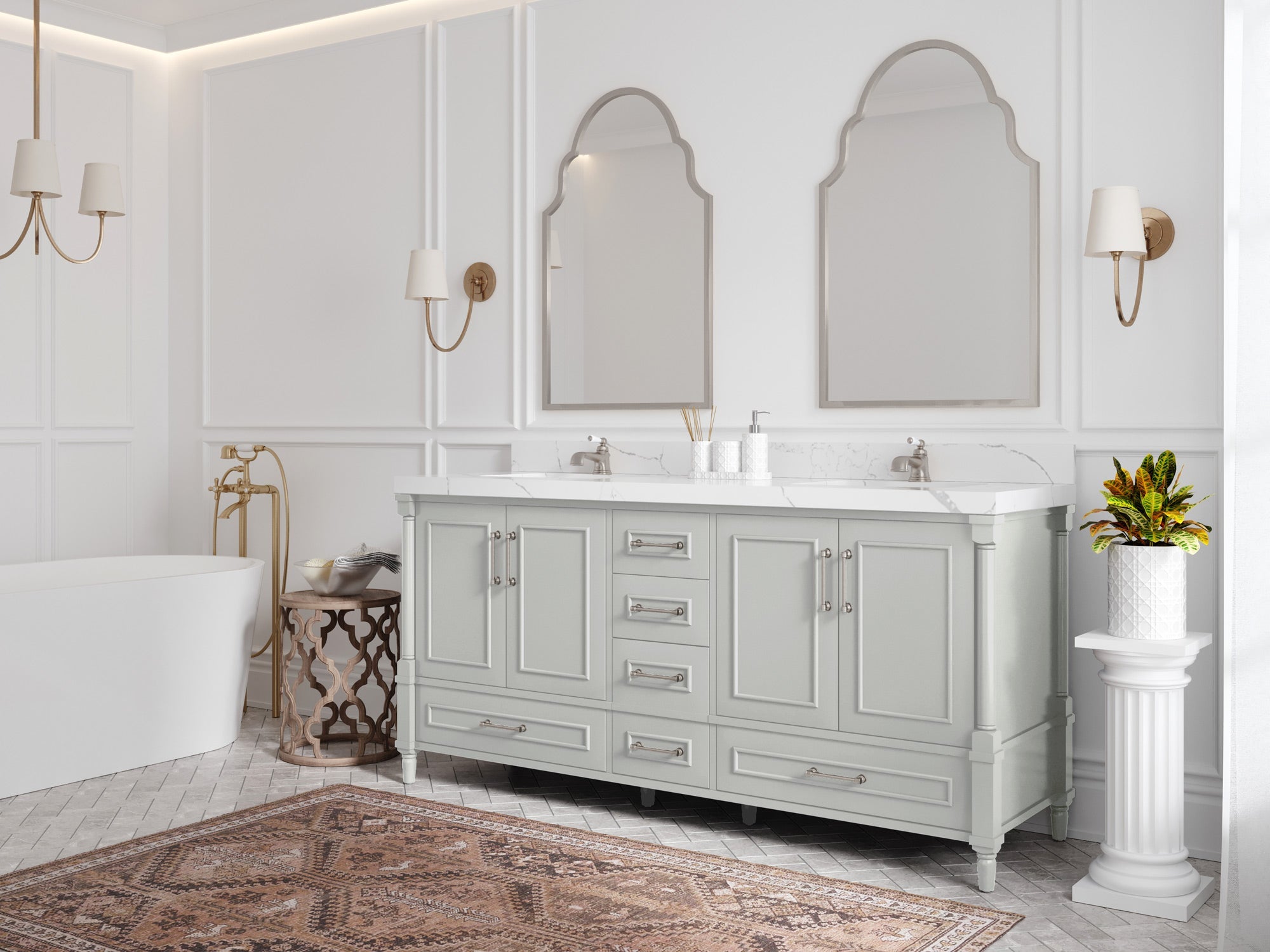 Aberdeen 72 in. W x 22 in. D Double Sink Bathroom Vanity - Willow Bath and Vanity