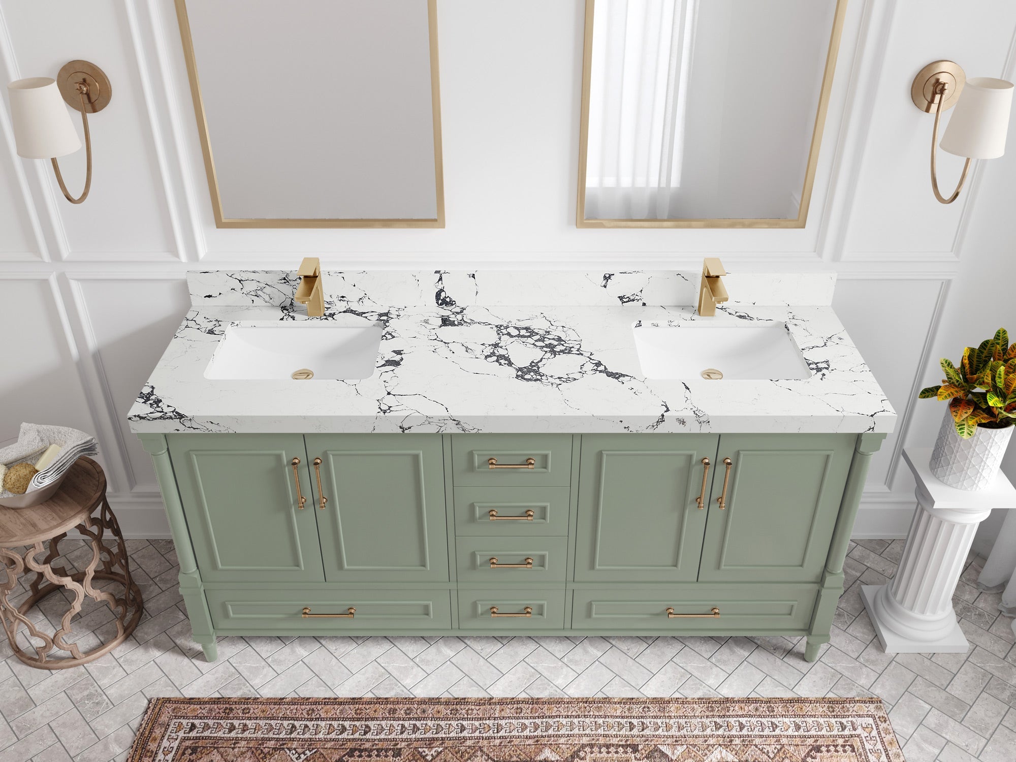 Aberdeen 72 in. W x 22 in. D Double Sink Bathroom Vanity - Willow Bath and Vanity