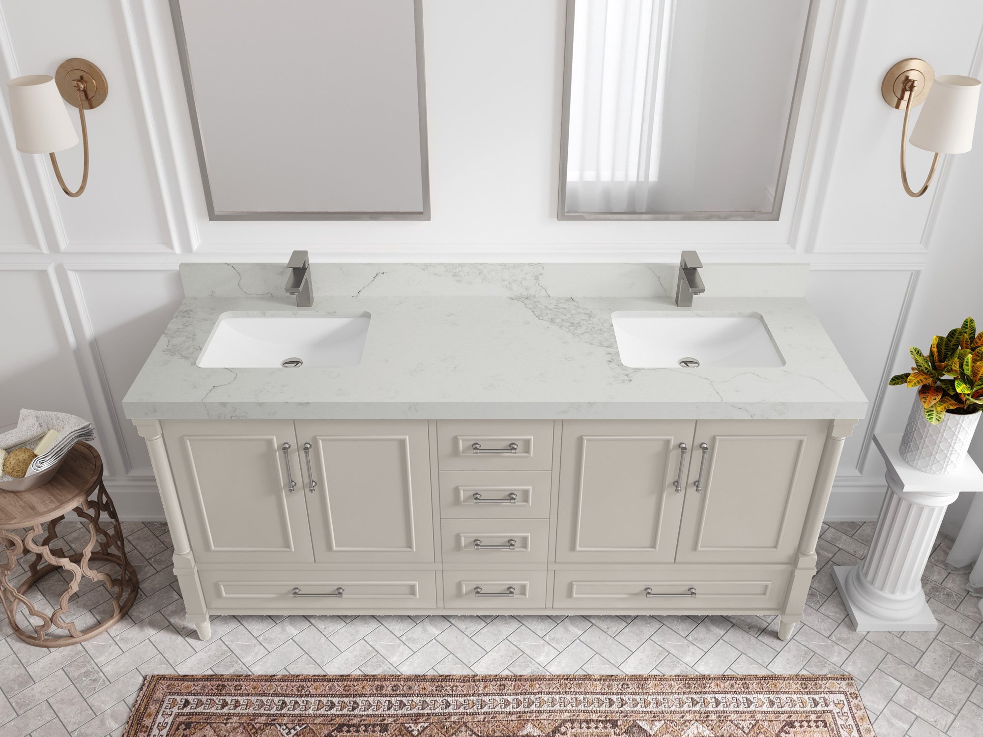 Aberdeen 72 in. W x 22 in. D Double Sink Bathroom Vanity - Willow Bath and Vanity
