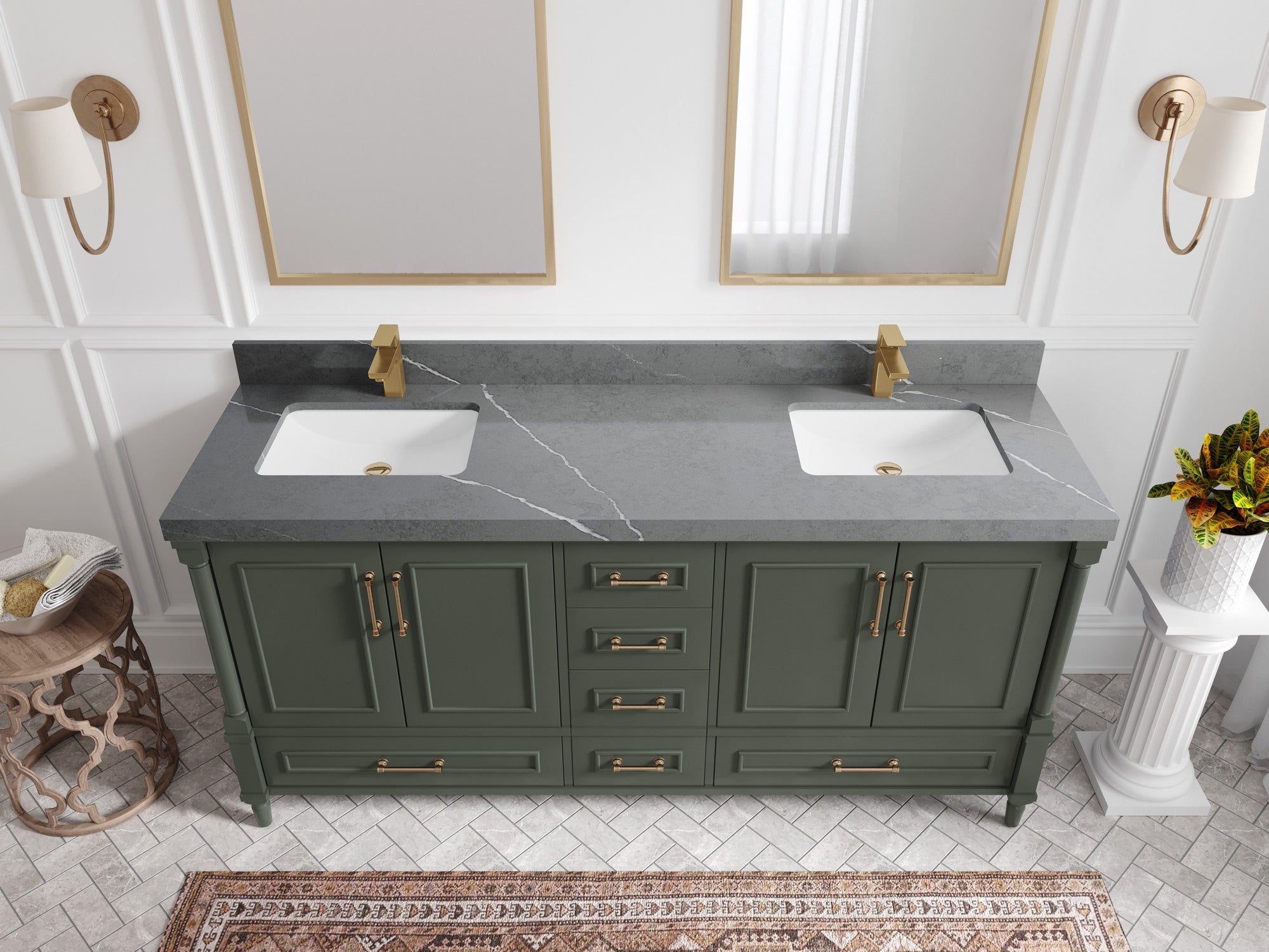 Aberdeen 72 in. W x 22 in. D Double Sink Bathroom Vanity - Willow Bath and Vanity