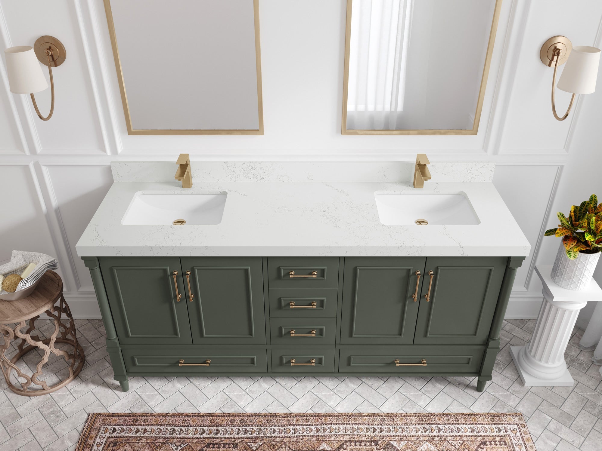 Aberdeen 72 in. W x 22 in. D Double Sink Bathroom Vanity - Willow Bath and Vanity