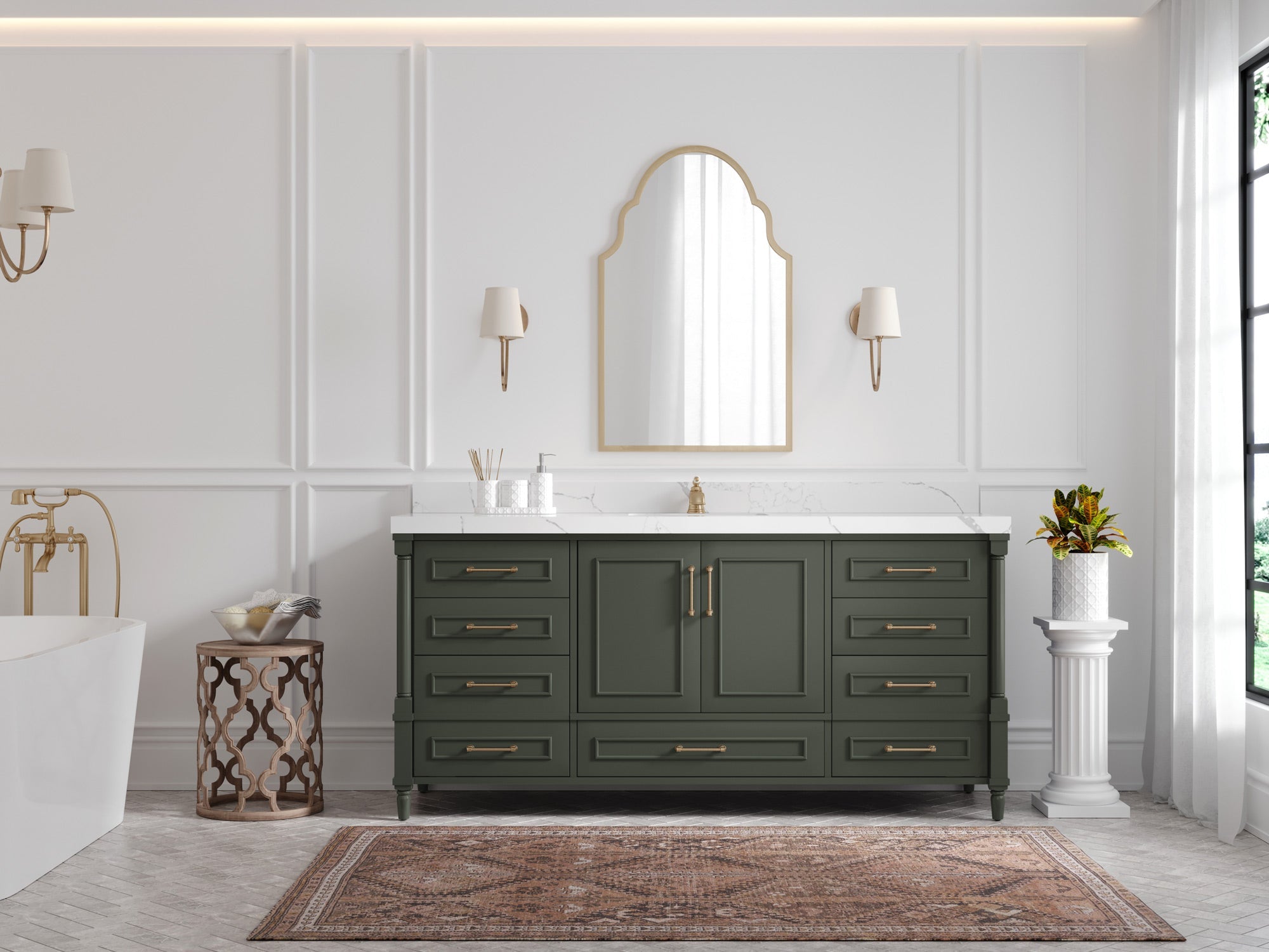 Aberdeen 72 in. W x 22 in. D Single Sink Bathroom Vanity - Willow Bath and Vanity