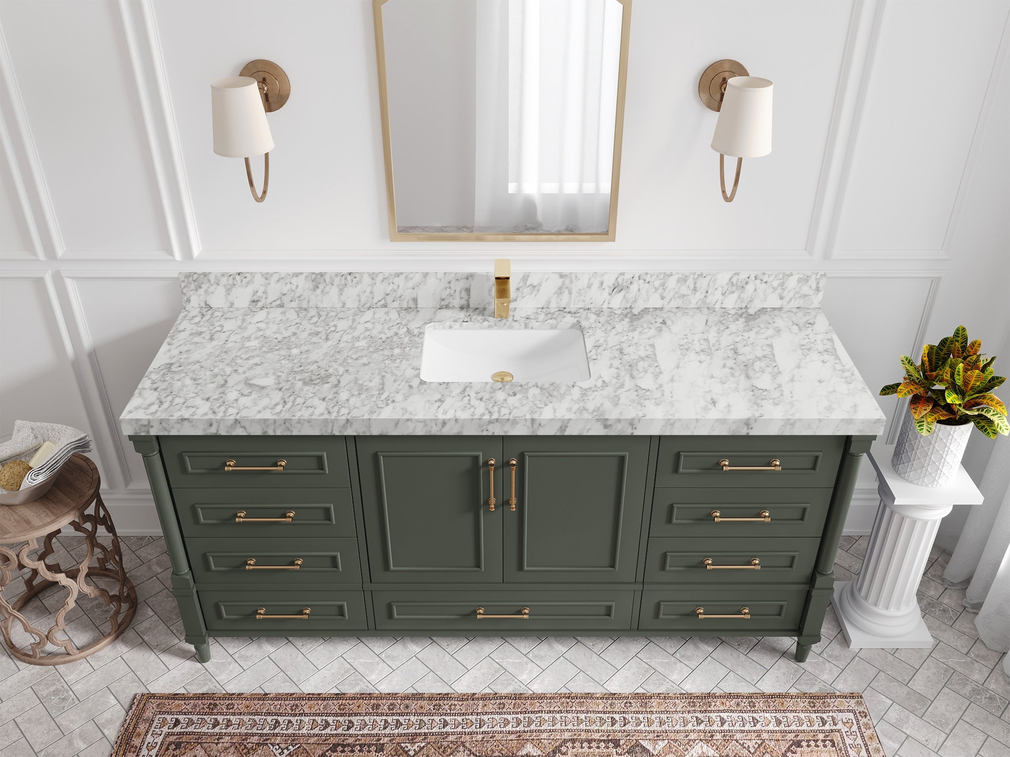 Aberdeen 72 in. W x 22 in. D Single Sink Bathroom Vanity - Willow Bath and Vanity