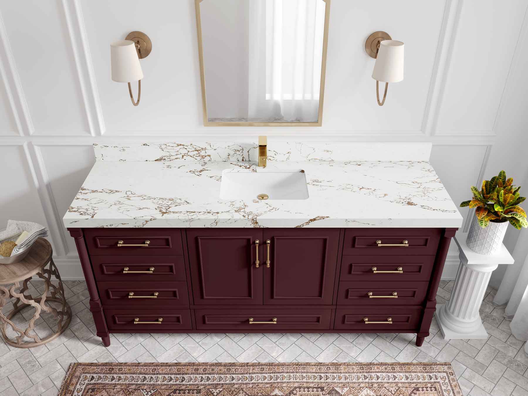 Aberdeen 72 in. W x 22 in. D Single Sink Bathroom Vanity - Willow Bath and Vanity