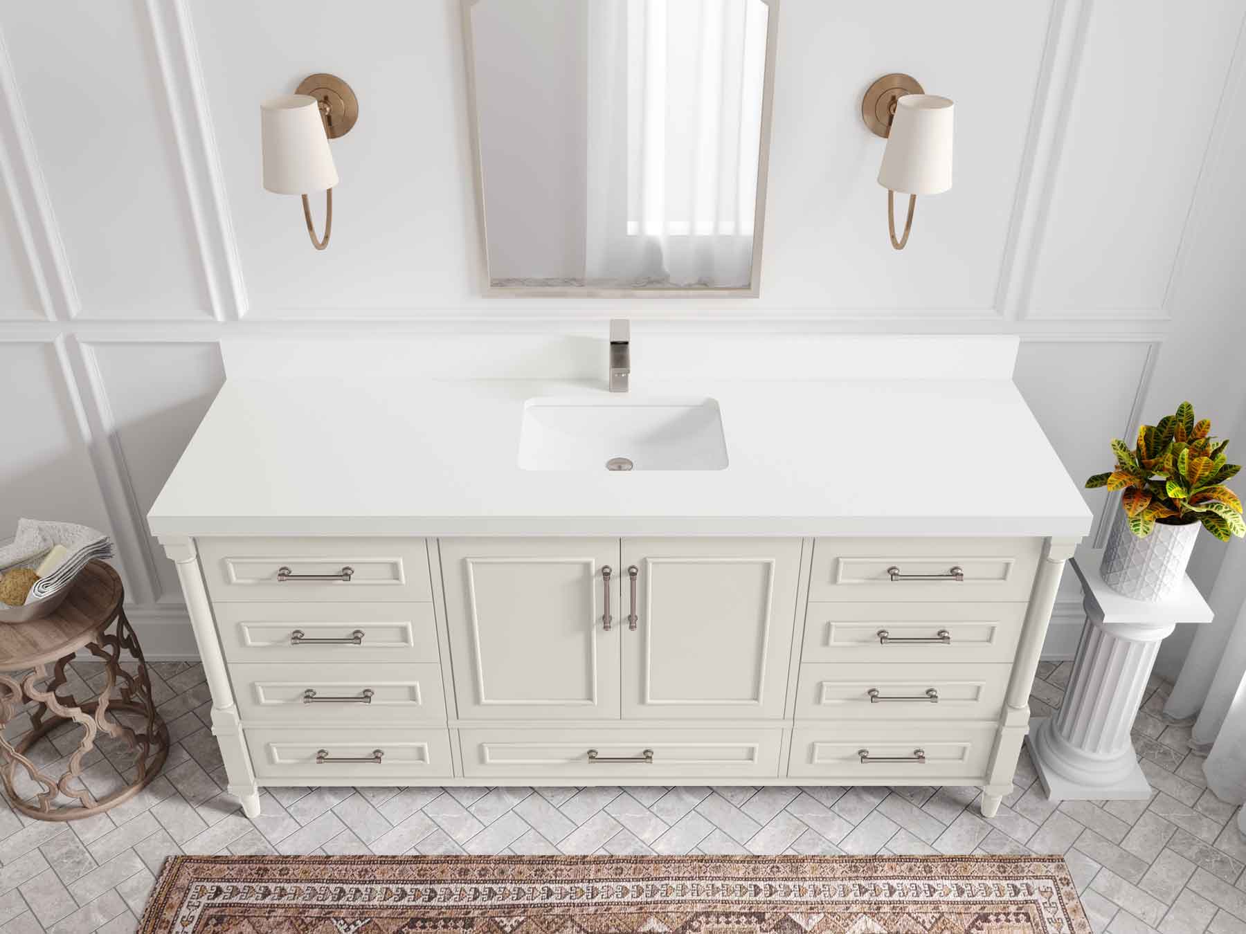 Aberdeen 72 in. W x 22 in. D Single Sink Bathroom Vanity - Willow Bath and Vanity